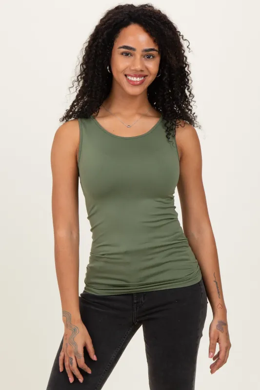 Olive Basic Seamless Tank sold by Pinkblush