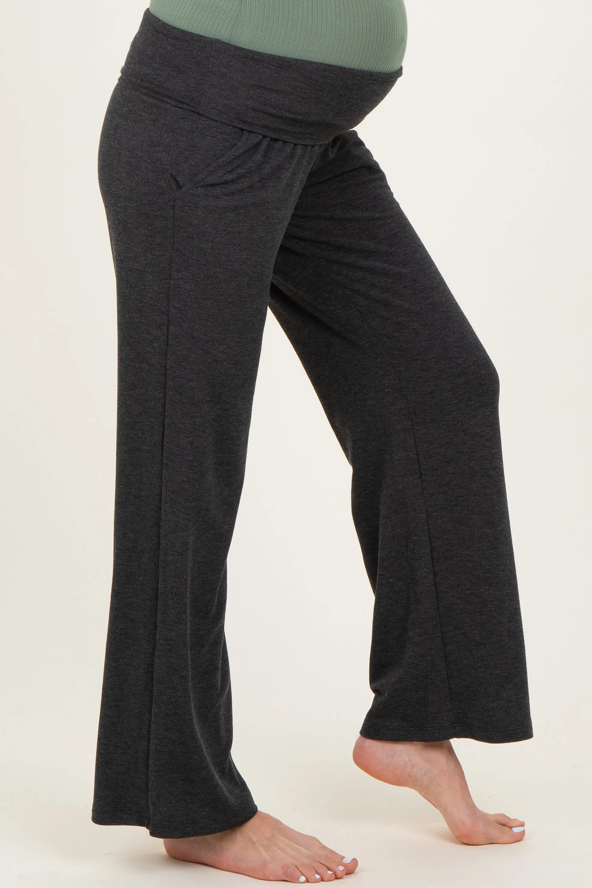 Charcoal Maternity Yoga Pants sold by Pinkblush product image thumbnail 3