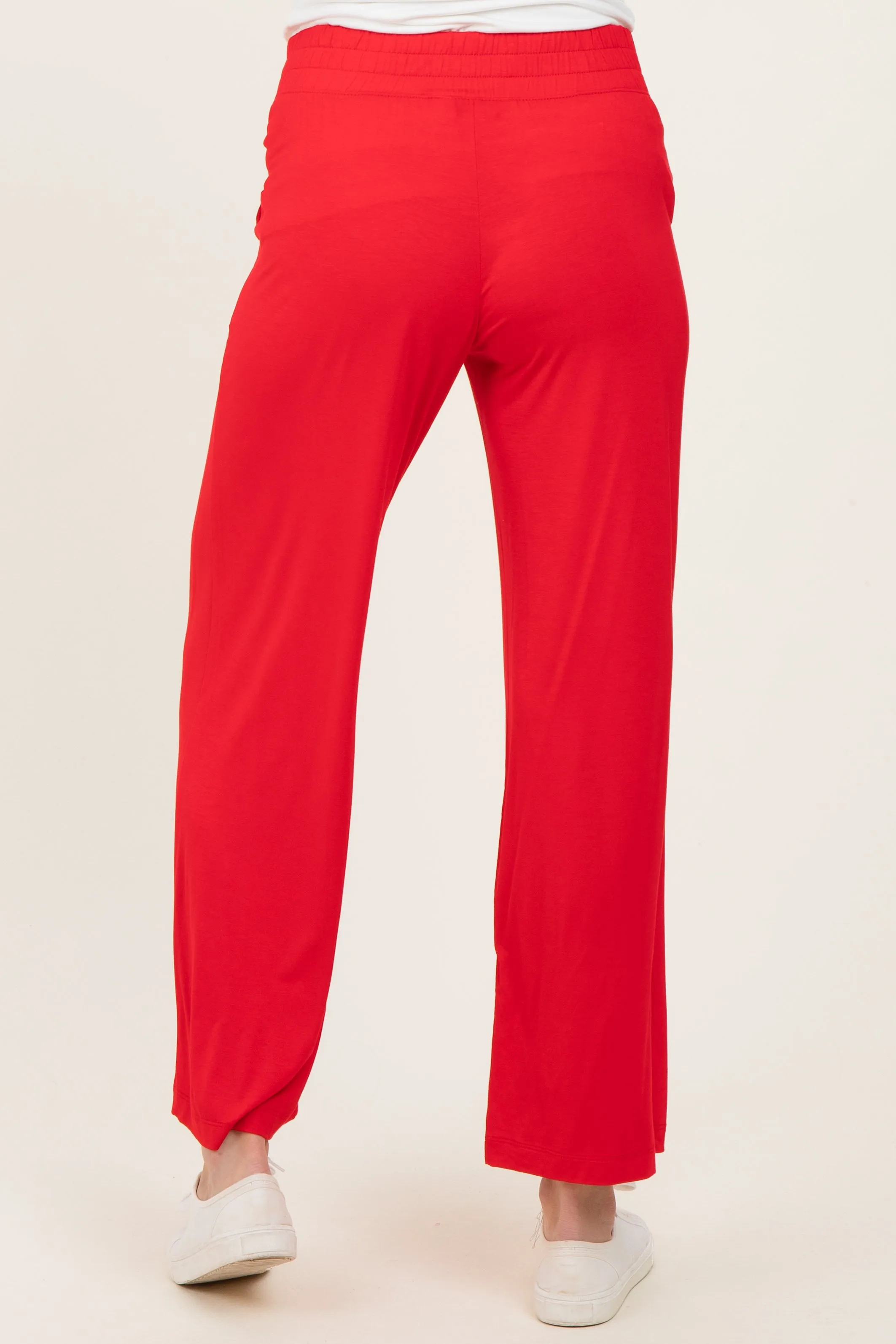 Red Ankle Wide Leg Maternity Pants sold by Pinkblush product image thumbnail 5