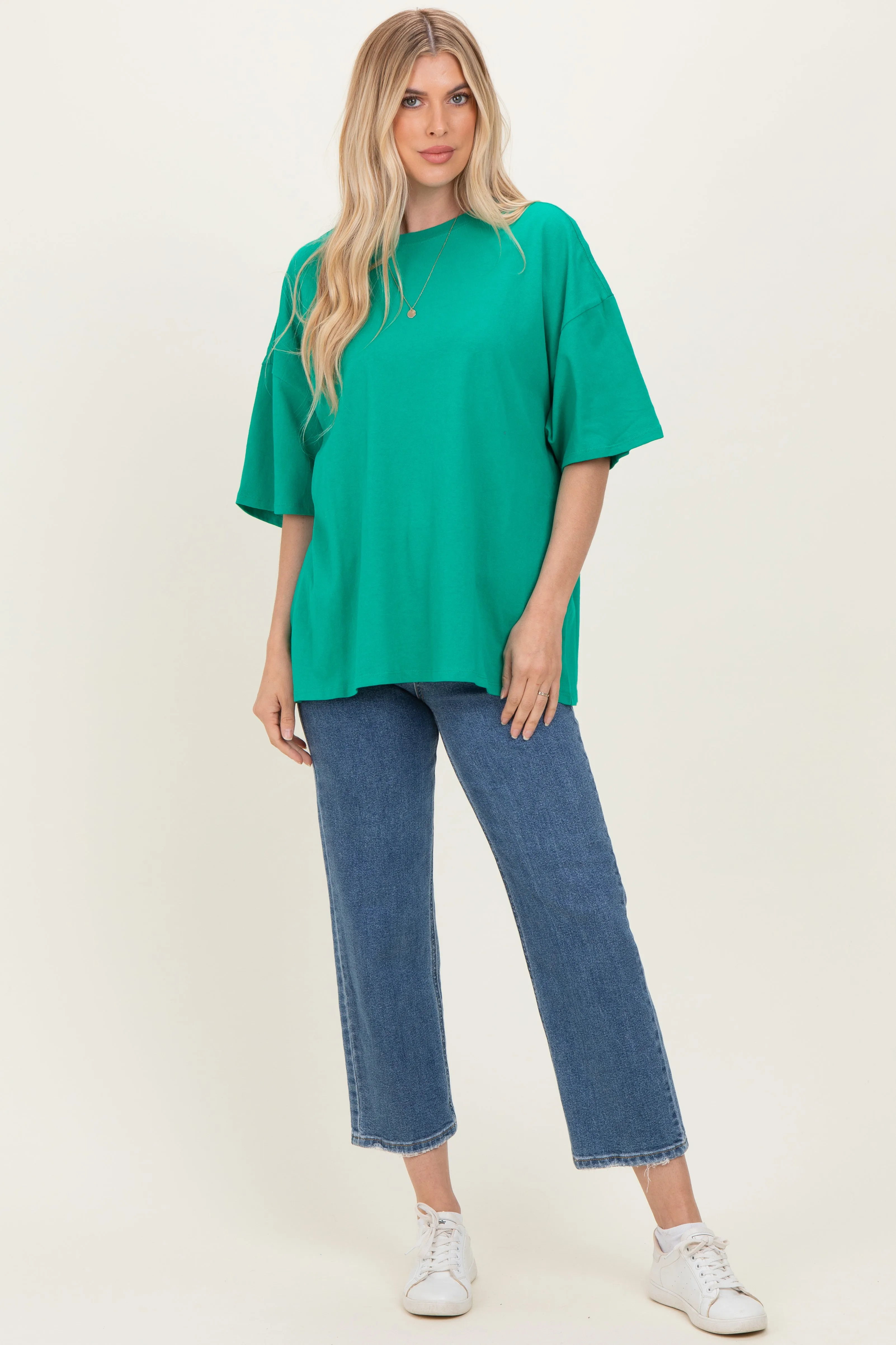 Kelly Green Cotton Oversized Tee sold by Pinkblush product image thumbnail 2