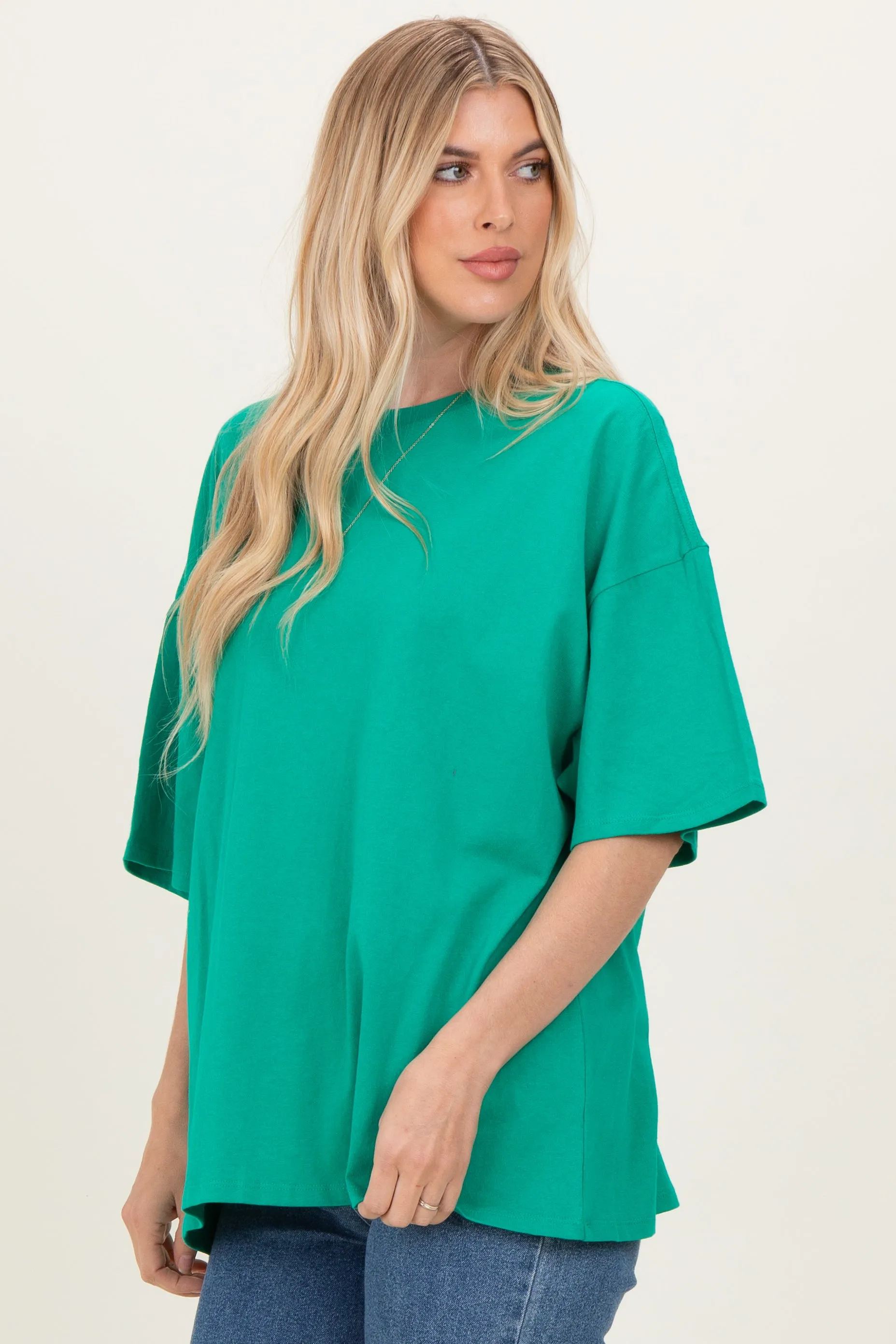 Kelly Green Cotton Oversized Tee sold by Pinkblush product image thumbnail 3