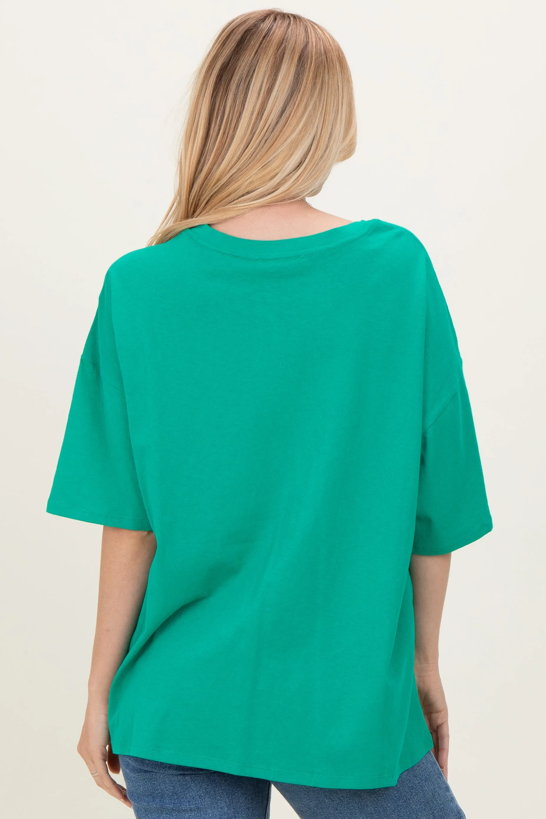 Kelly Green Cotton Oversized Tee sold by Pinkblush product image thumbnail 4