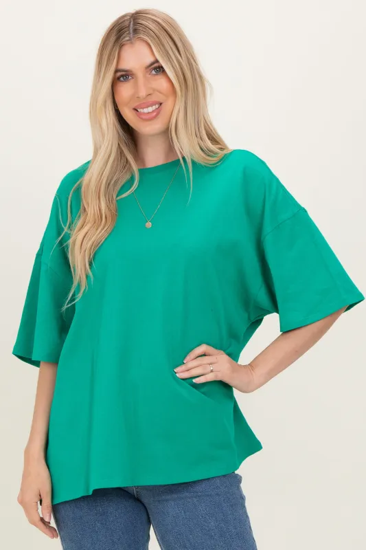 Kelly Green Cotton Oversized Tee sold by Pinkblush