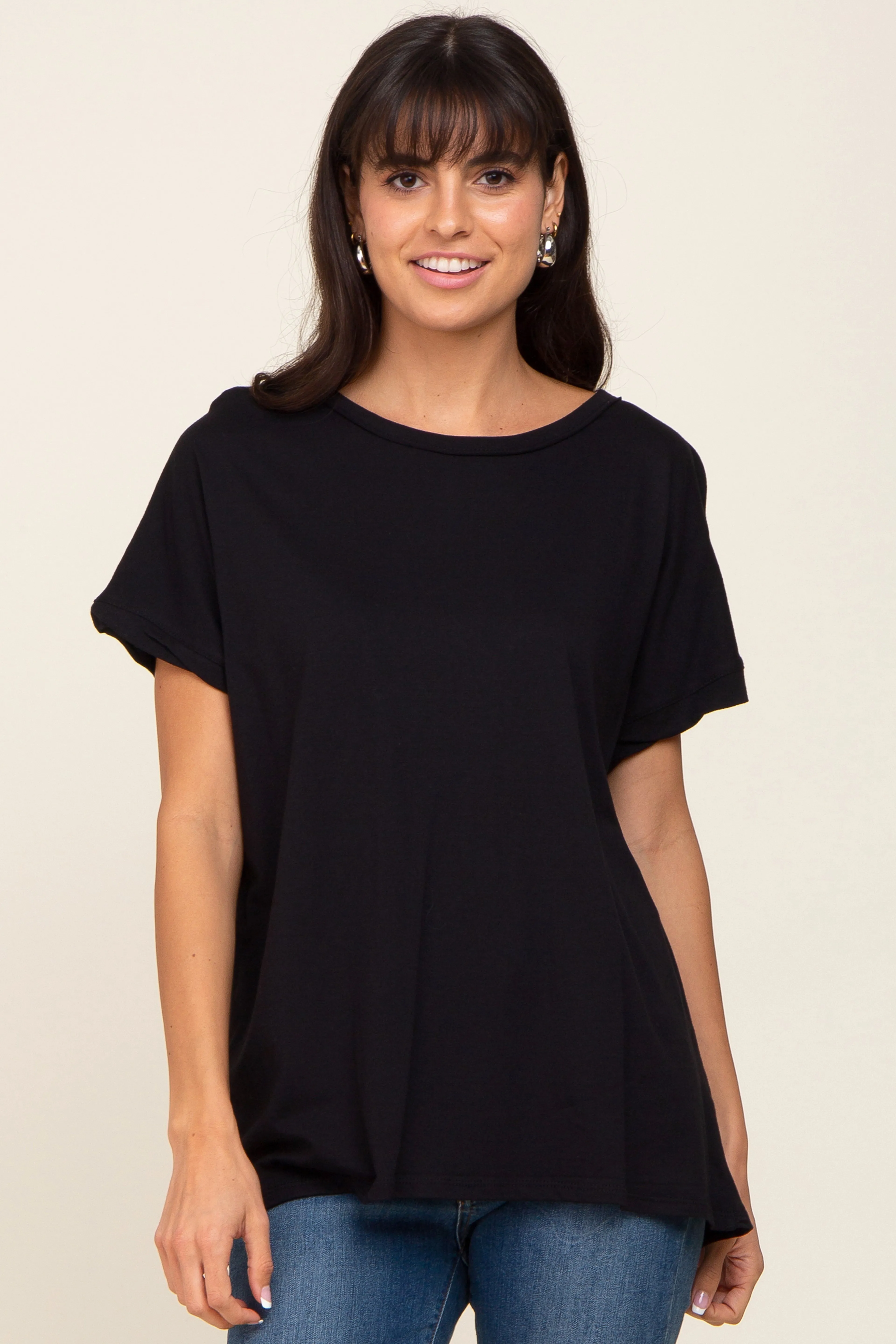 Black Short Sleeve Maternity Top sold by Pinkblush product image thumbnail 5