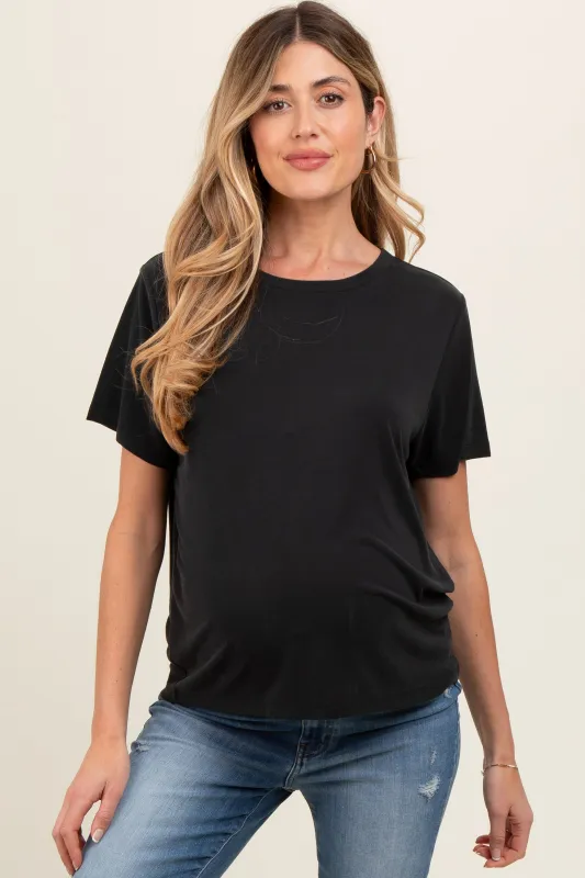 Black Dolman Sleeve Maternity Top sold by Pinkblush