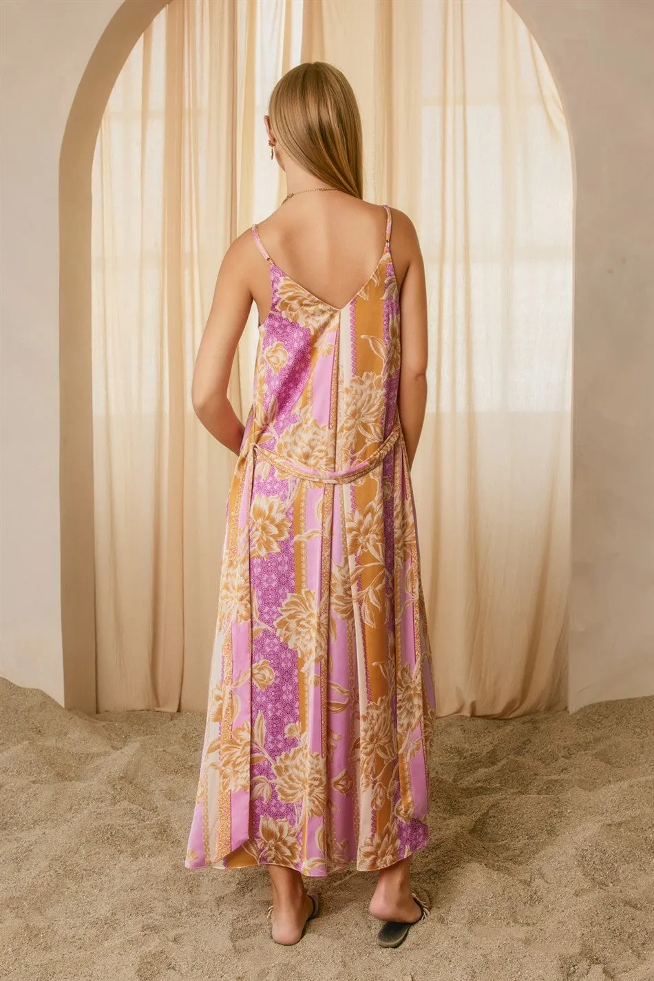 Apricot Lavender Riviera Bloom Extra Flared Maxi Dress sold by Pinkblush product image thumbnail 3