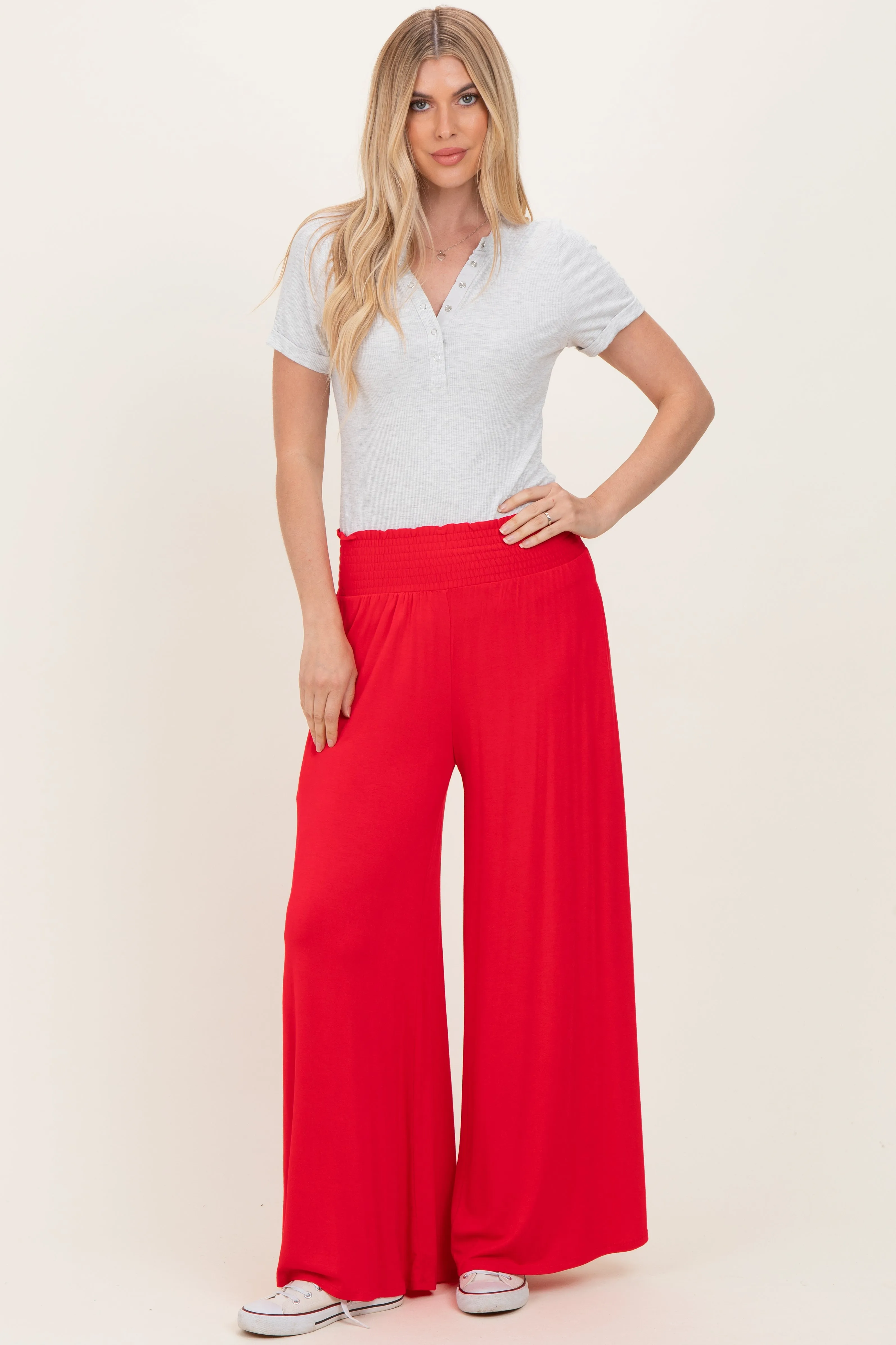 Ruby Smocked Waist Wide Leg Pants sold by Pinkblush