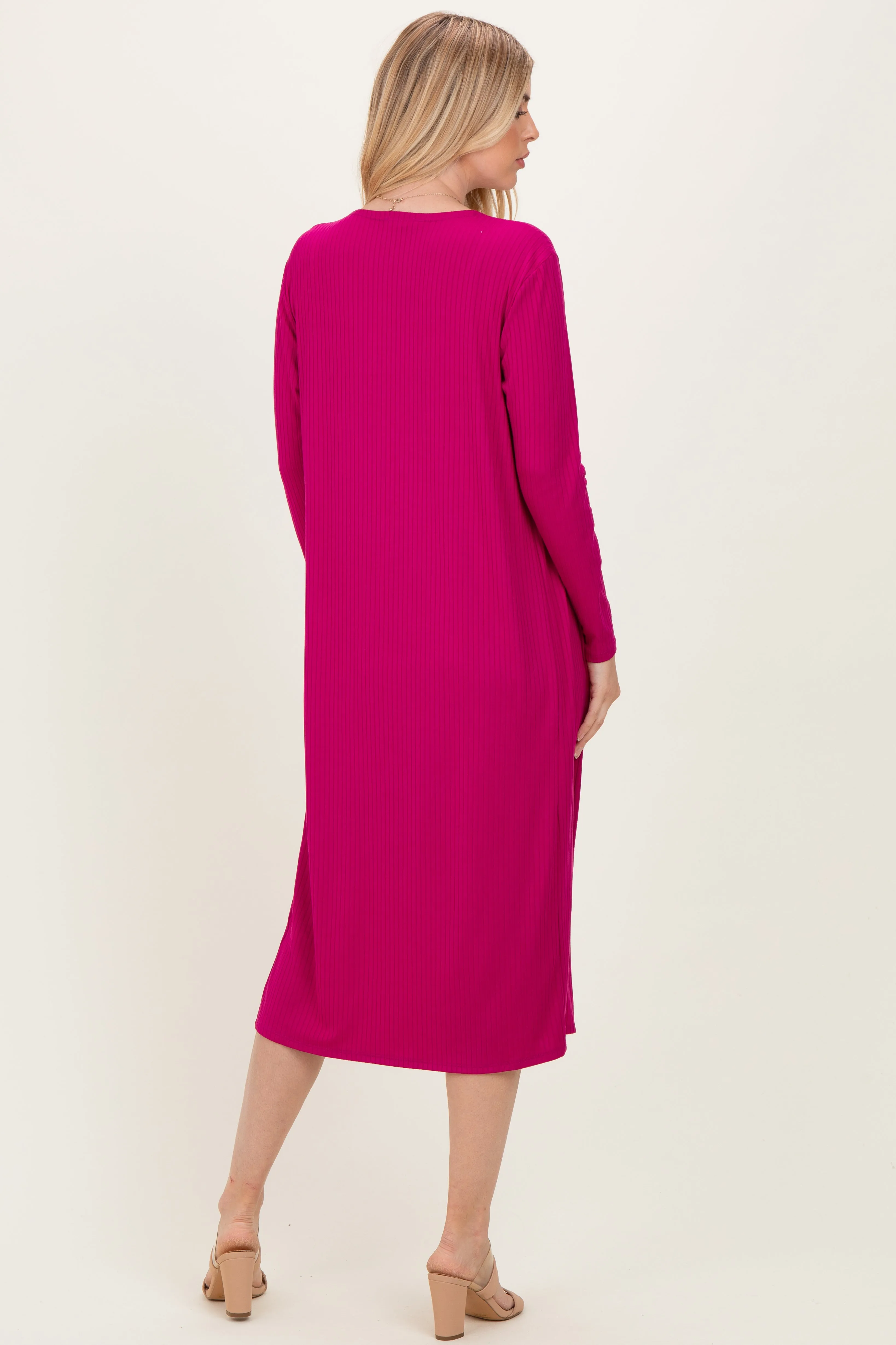 Magenta Ribbed Cardigan 2 Piece Set sold by Pinkblush product image thumbnail 4