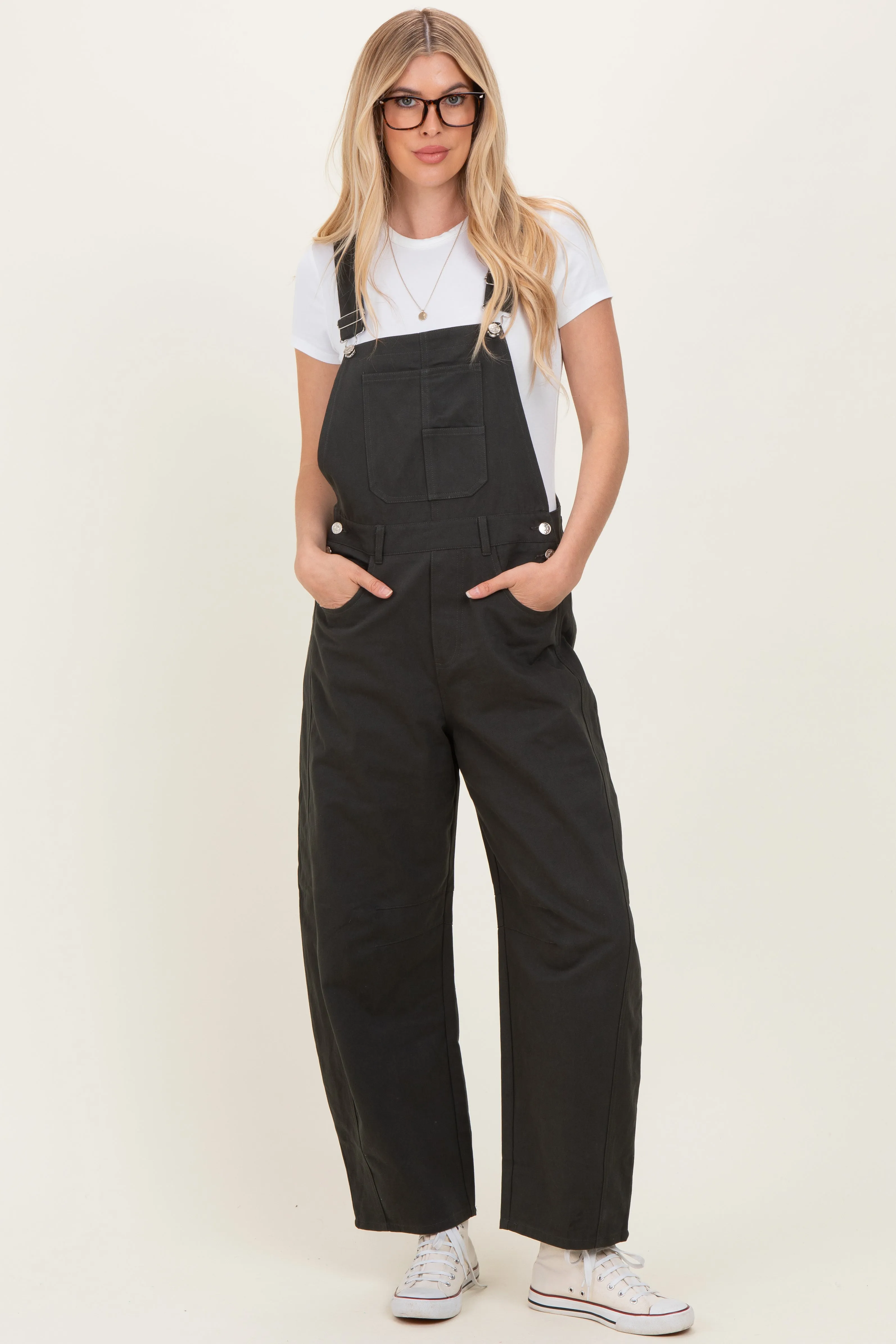 Charcoal Barrel Leg Overalls sold by Pinkblush product image thumbnail 2
