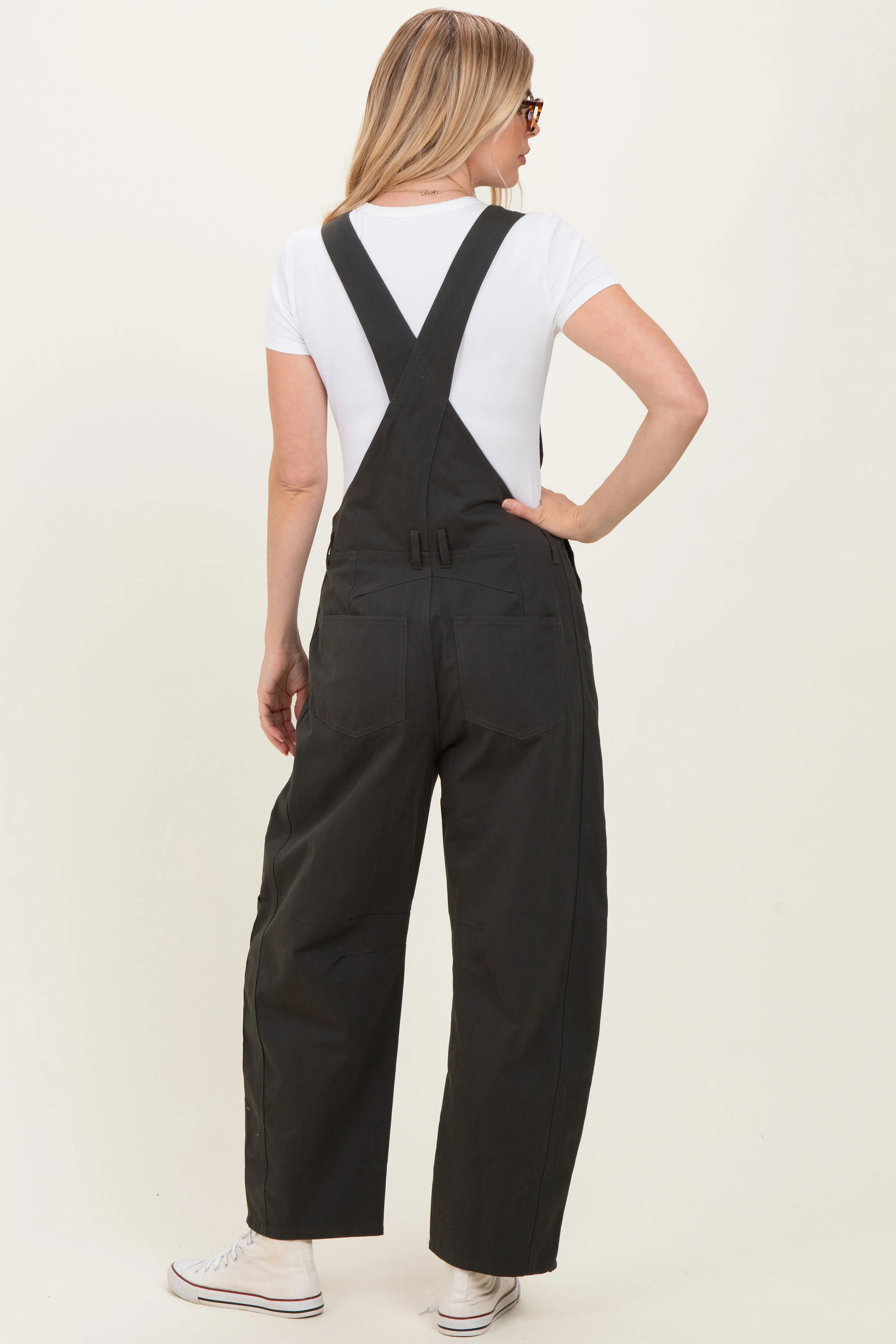 Charcoal Barrel Leg Overalls sold by Pinkblush product image thumbnail 4