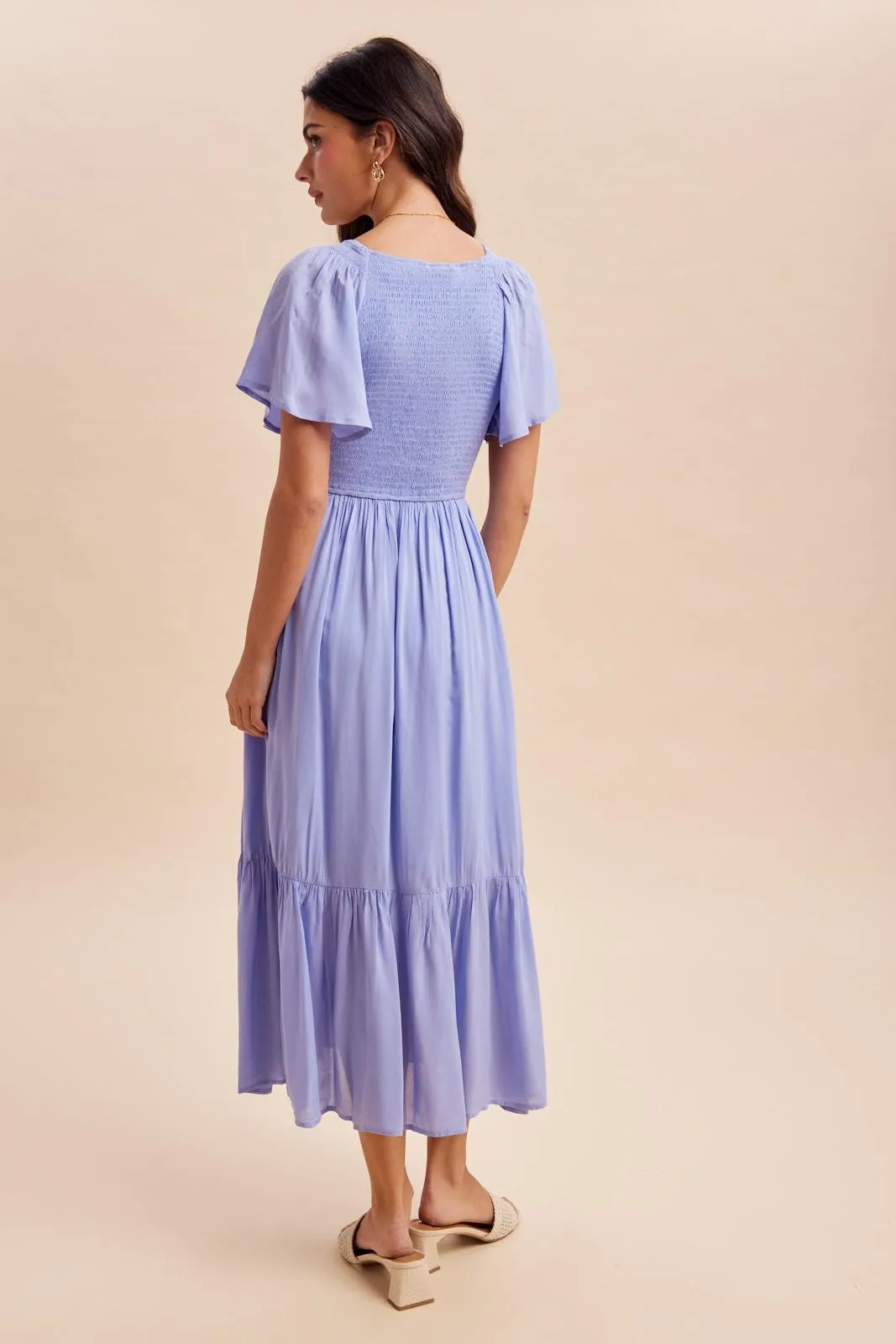 Blue Smocked Midi Dress sold by Pinkblush product image thumbnail 5