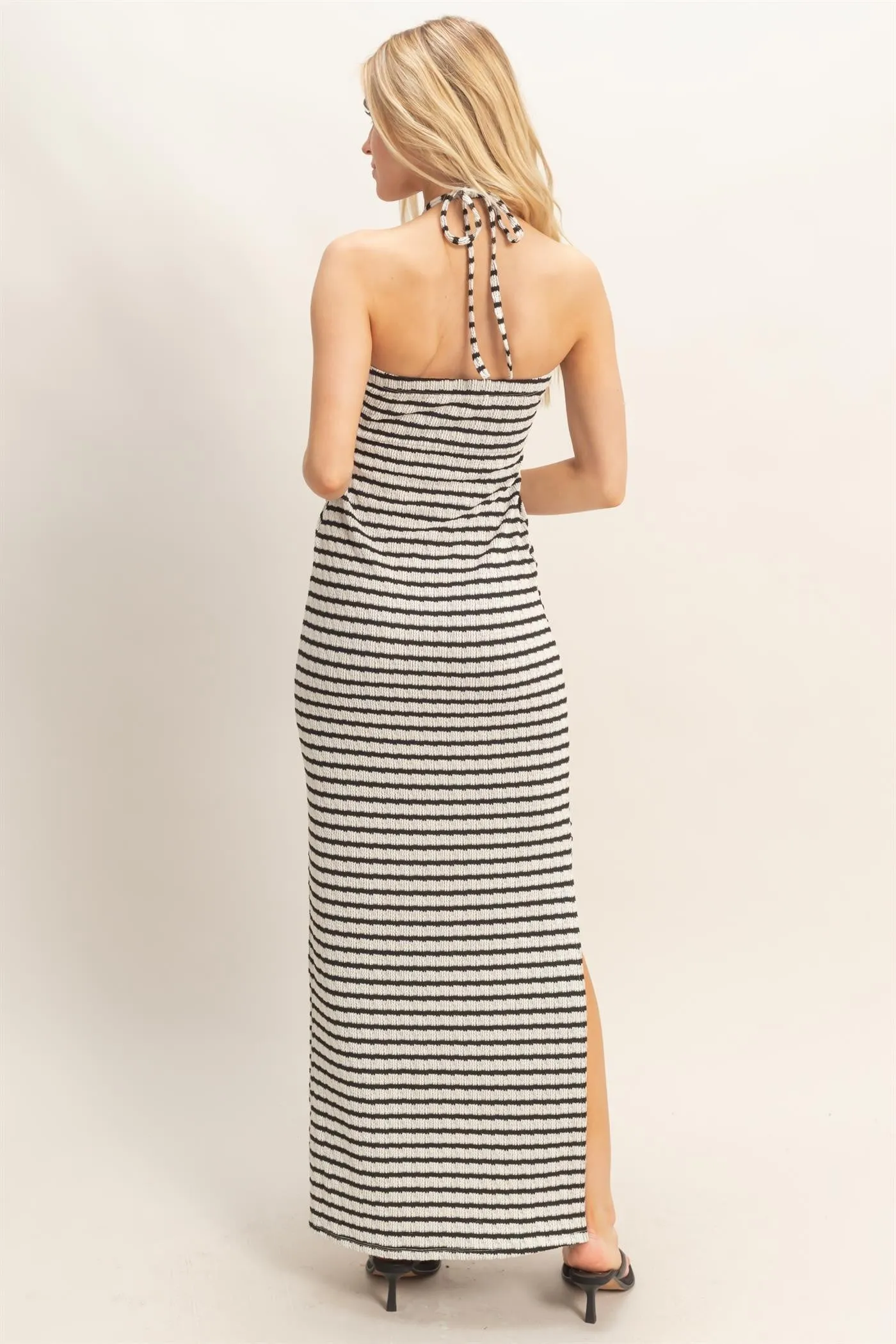 Black Halter Neck Twist Bust Midi Dress sold by Pinkblush product image thumbnail 4