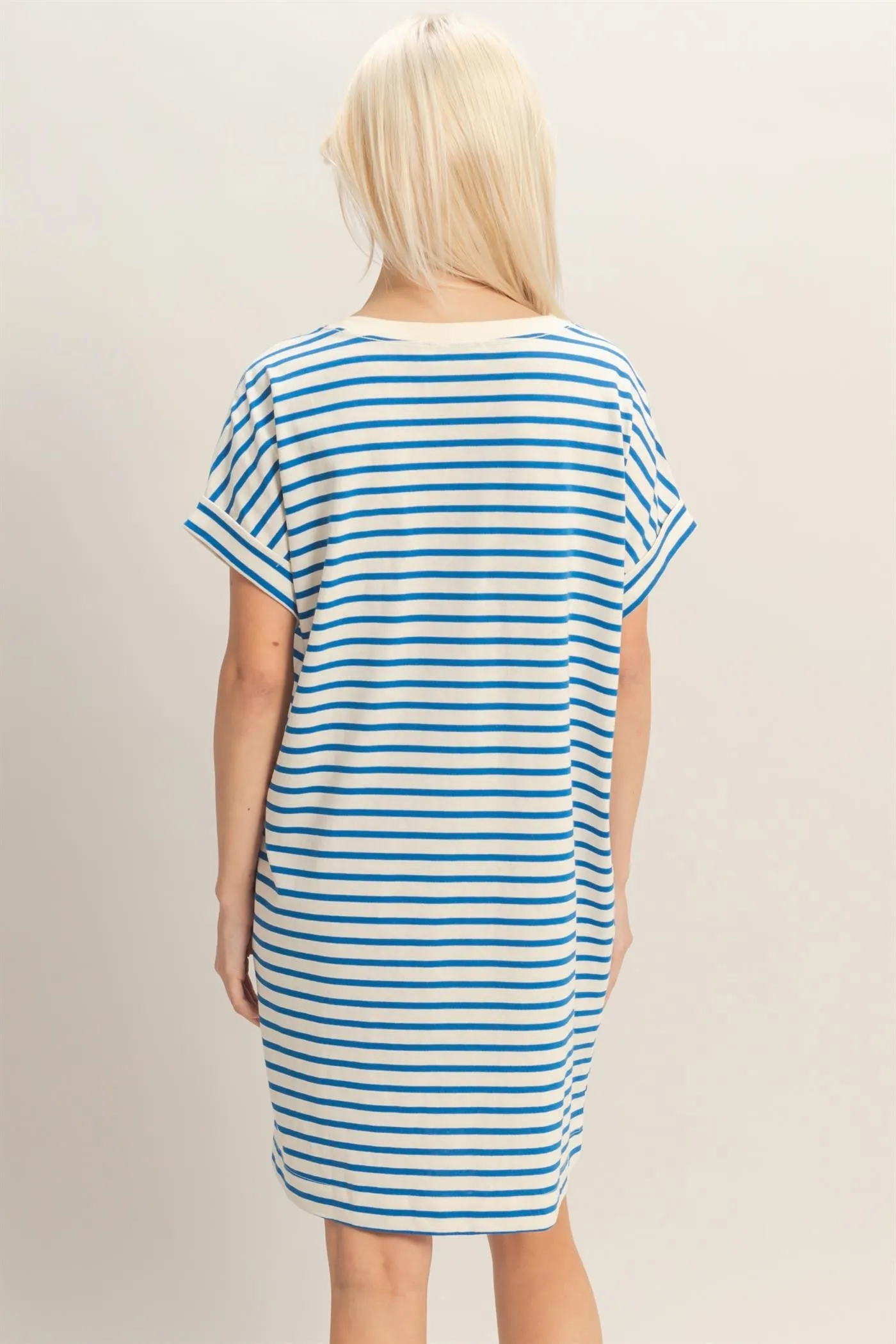 Blue Striped T-Shirt Mini Dress sold by Pinkblush product image thumbnail 4