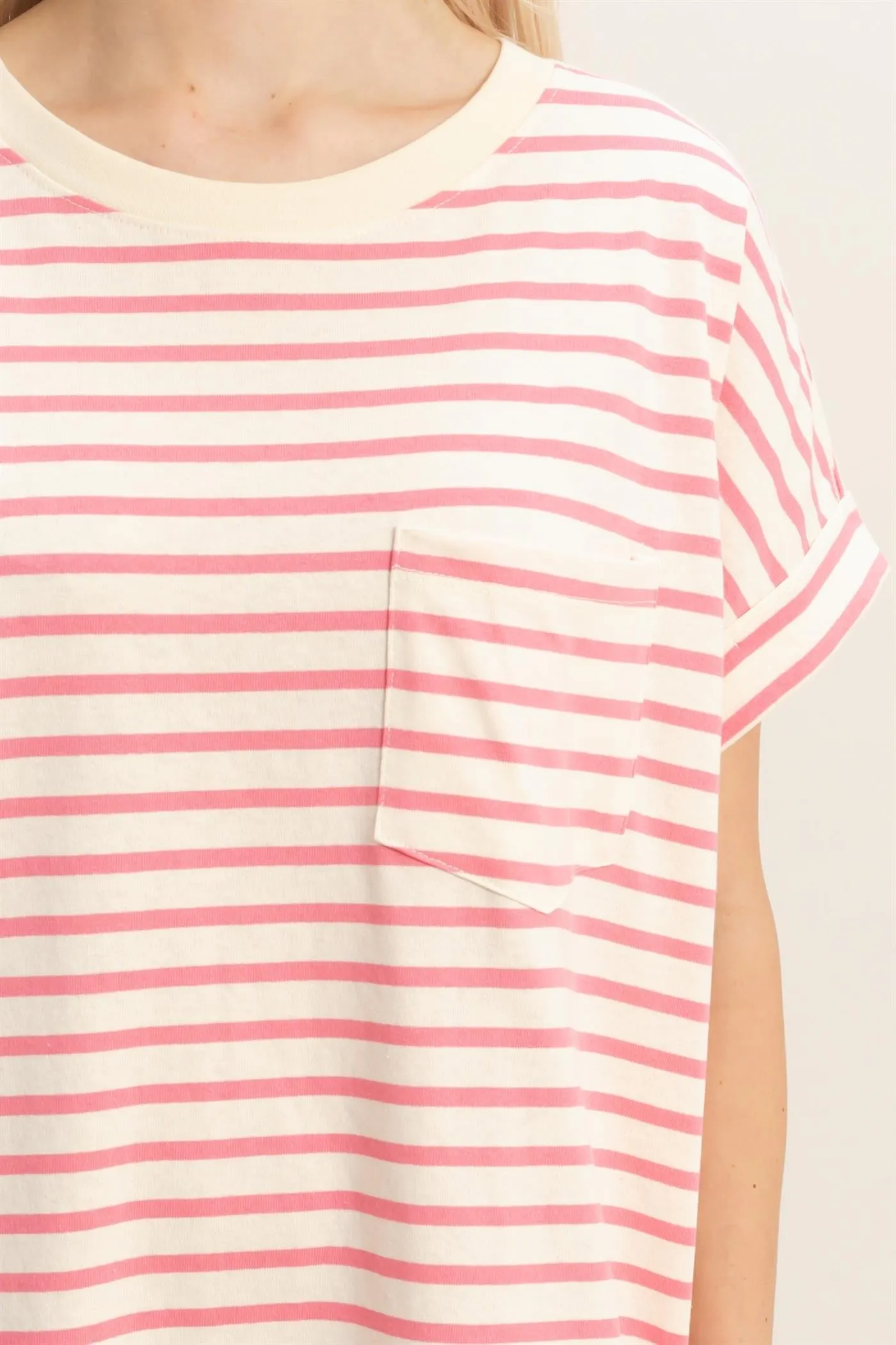 Pink Striped T-Shirt Mini Dress sold by Pinkblush product image thumbnail 5