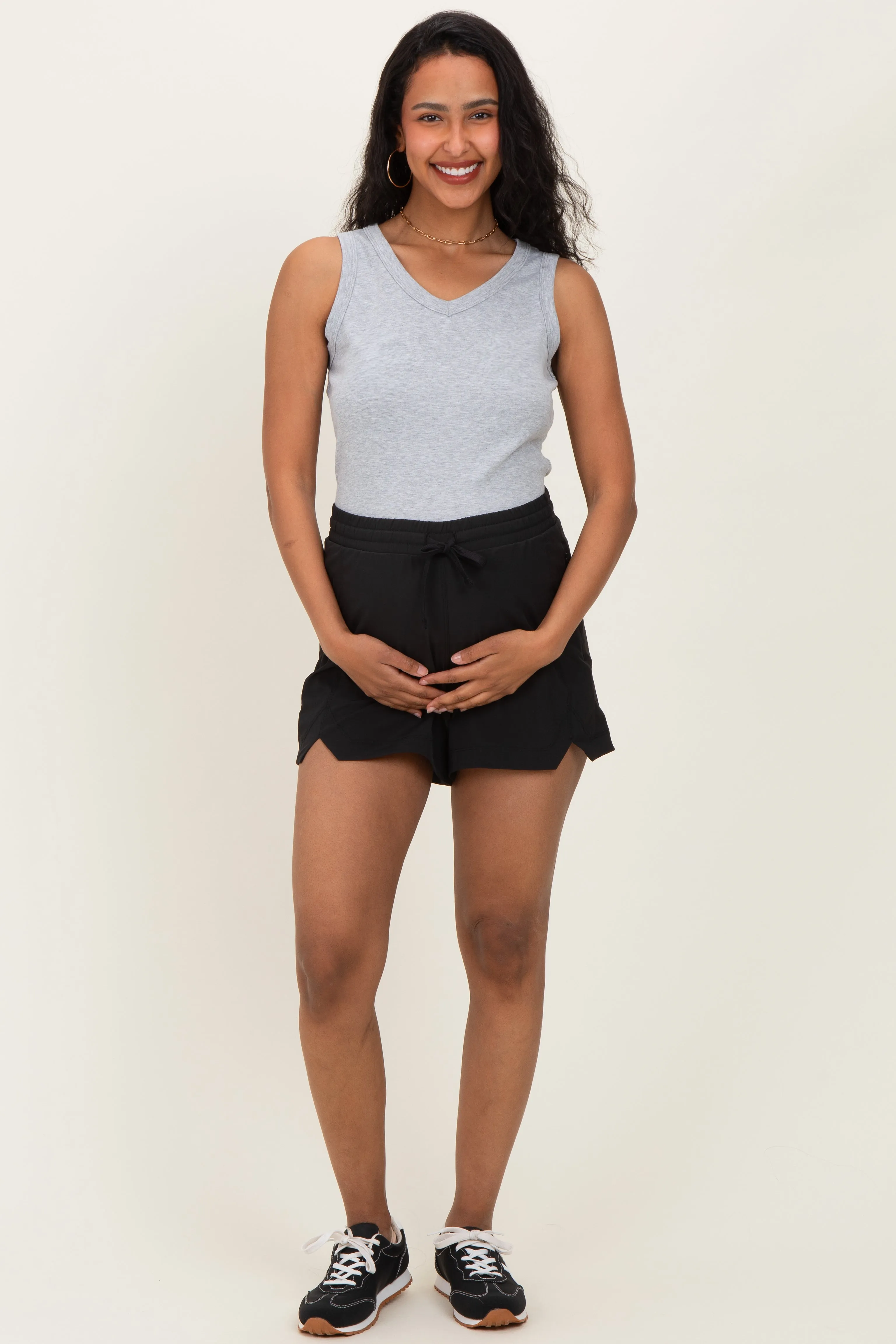 Black Active 5" Maternity Shorts sold by Pinkblush product image thumbnail 2