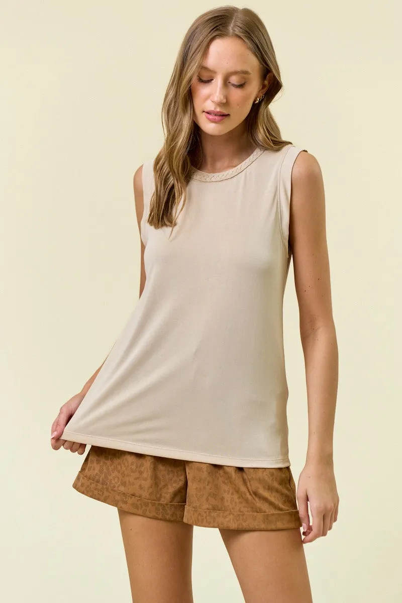 Oat Braided Neckline Maternity Tank sold by Pinkblush product image thumbnail 5