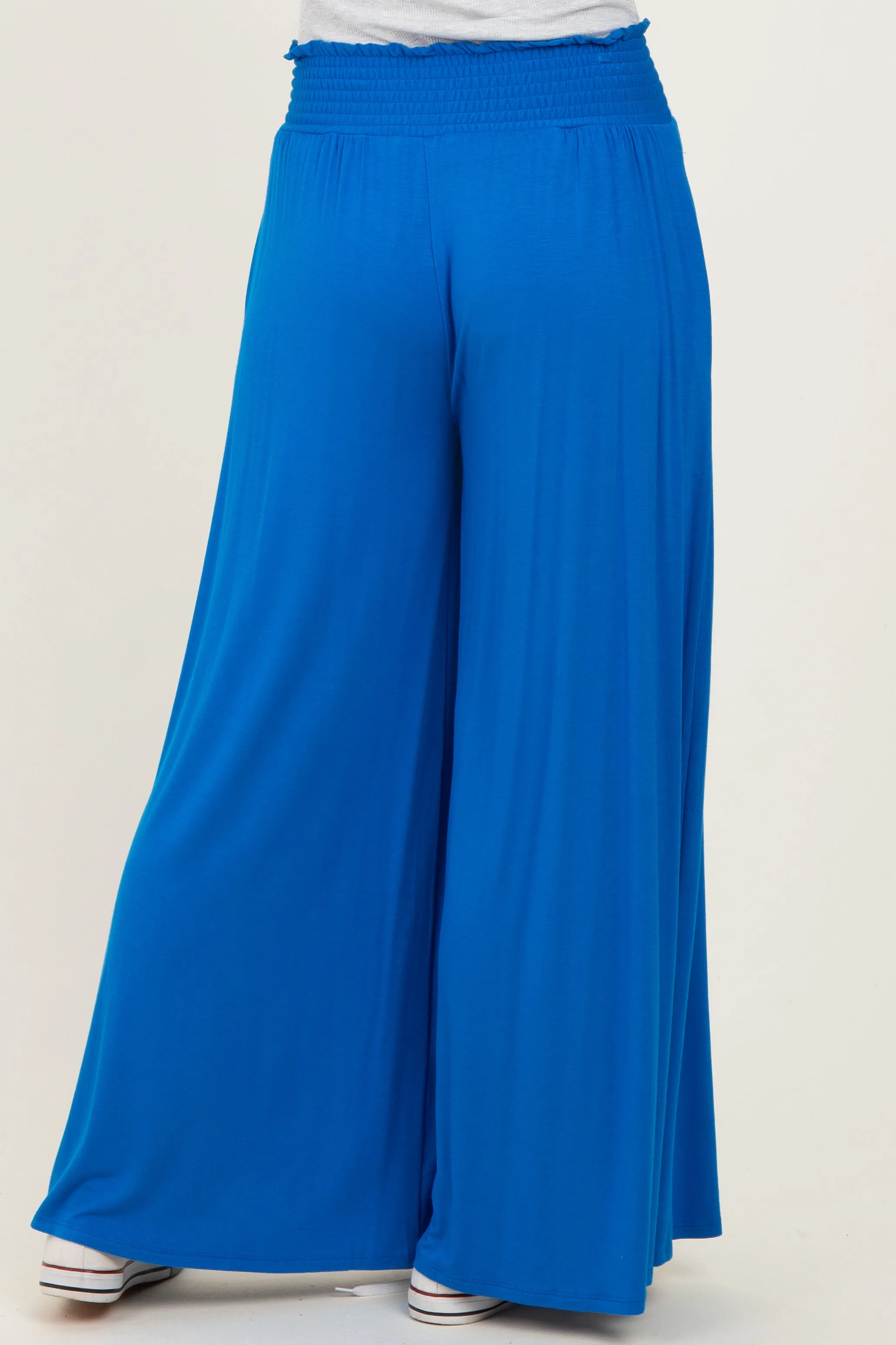 Blue Smocked Waist Wide Leg Pants sold by Pinkblush product image thumbnail 4