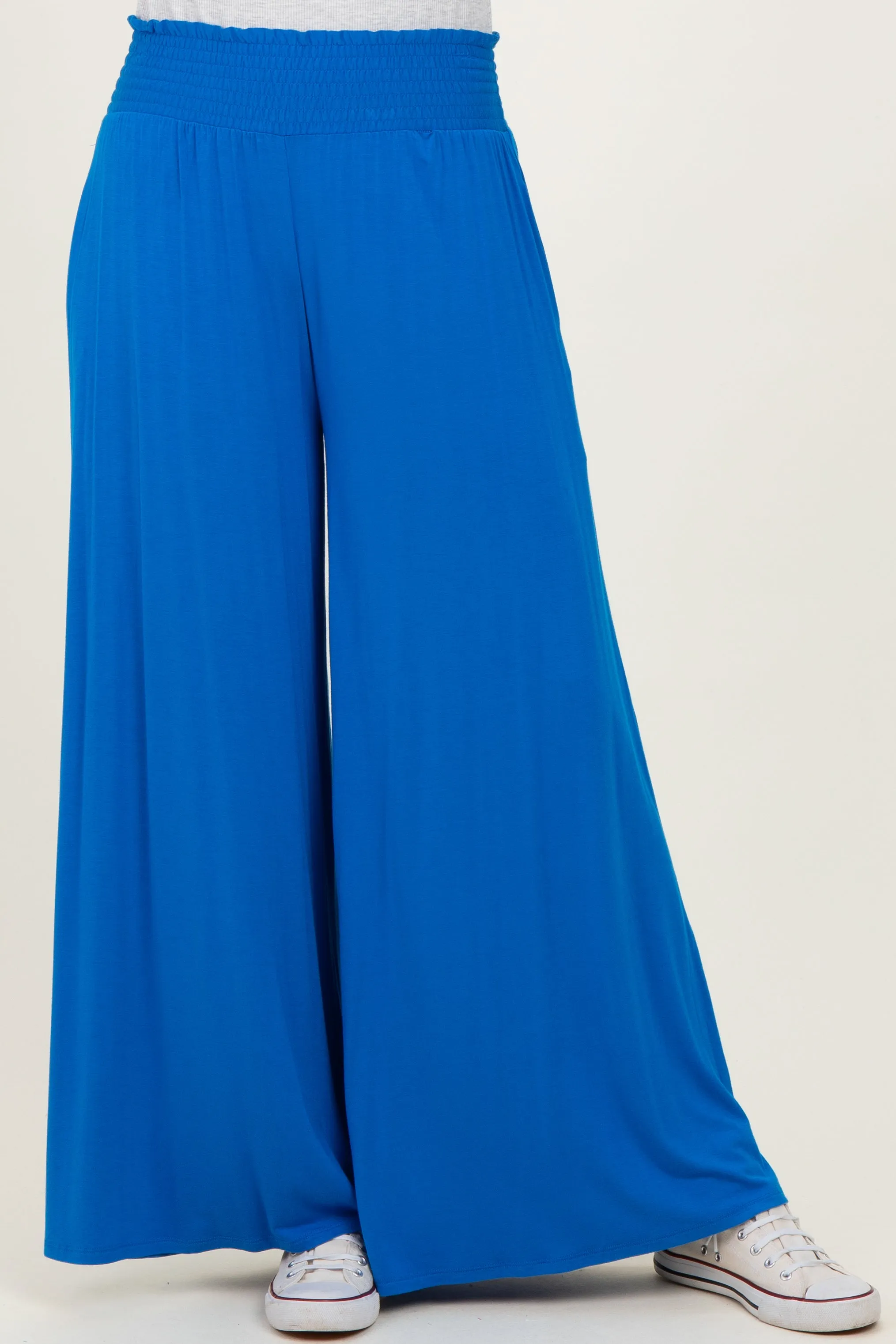 Blue Smocked Waist Wide Leg Pants sold by Pinkblush product image thumbnail 2