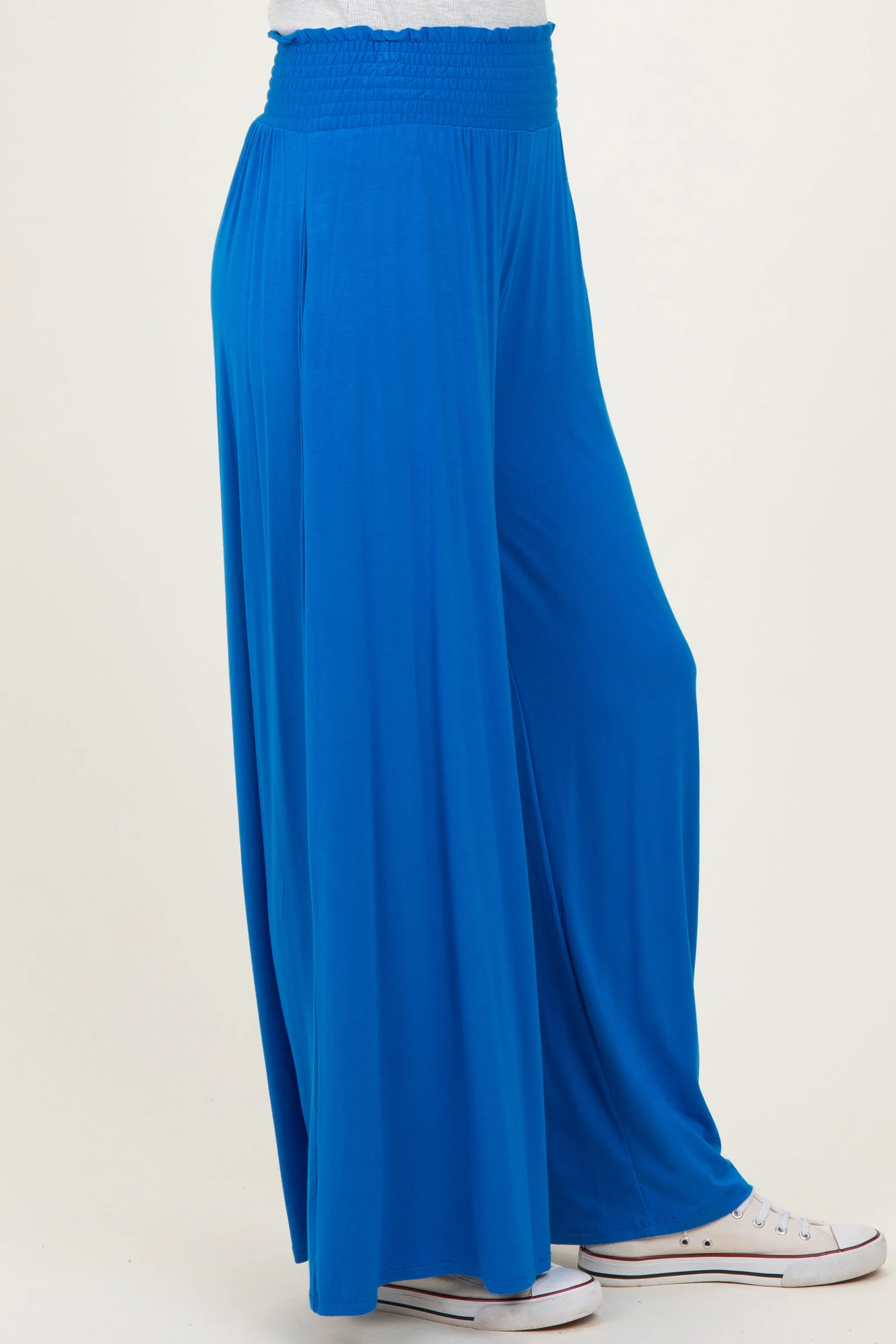 Blue Smocked Waist Wide Leg Pants sold by Pinkblush product image thumbnail 3