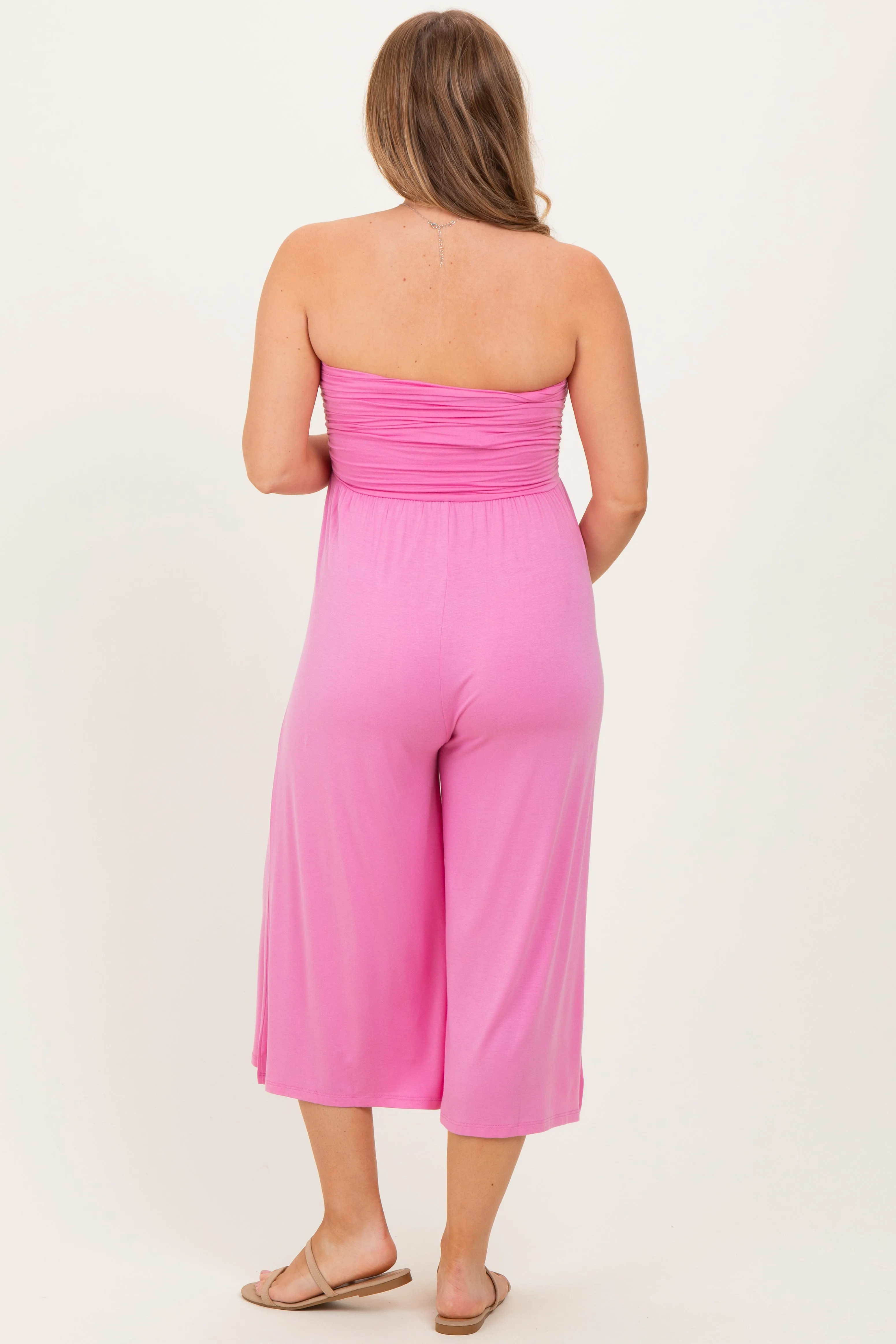 Pink Double Layered Strapless Tube Top Maternity Jumpsuit sold by Pinkblush product image thumbnail 4