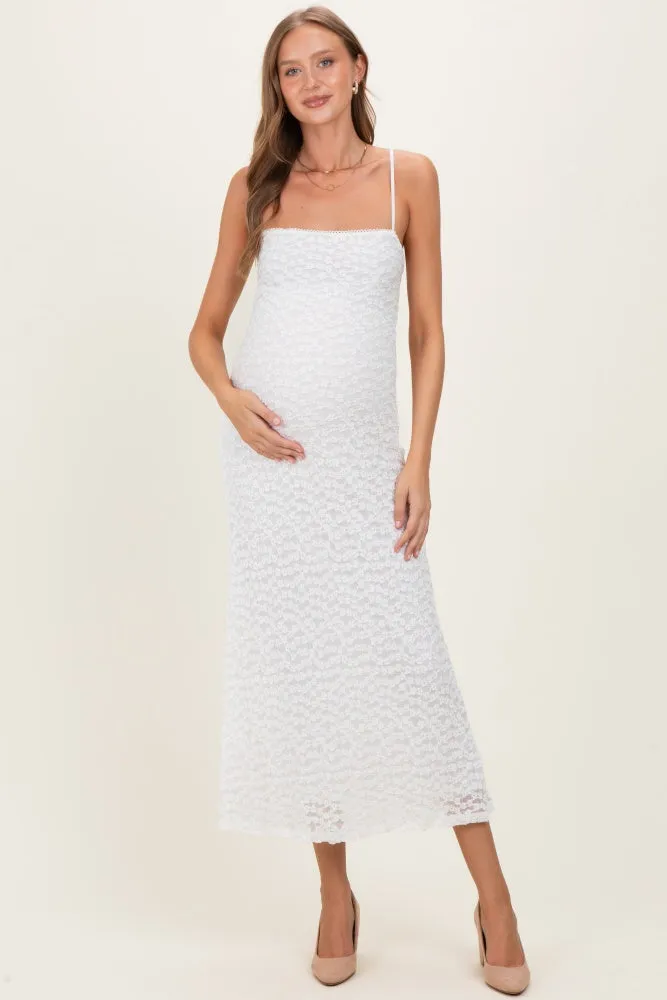 White Floral Lace Cutout Maternity Maxi Dress sold by Pinkblush product image thumbnail 2