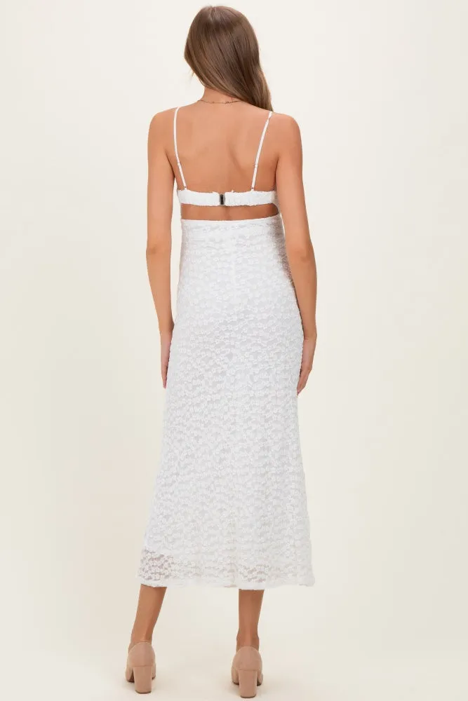 White Floral Lace Cutout Maternity Maxi Dress sold by Pinkblush product image thumbnail 3