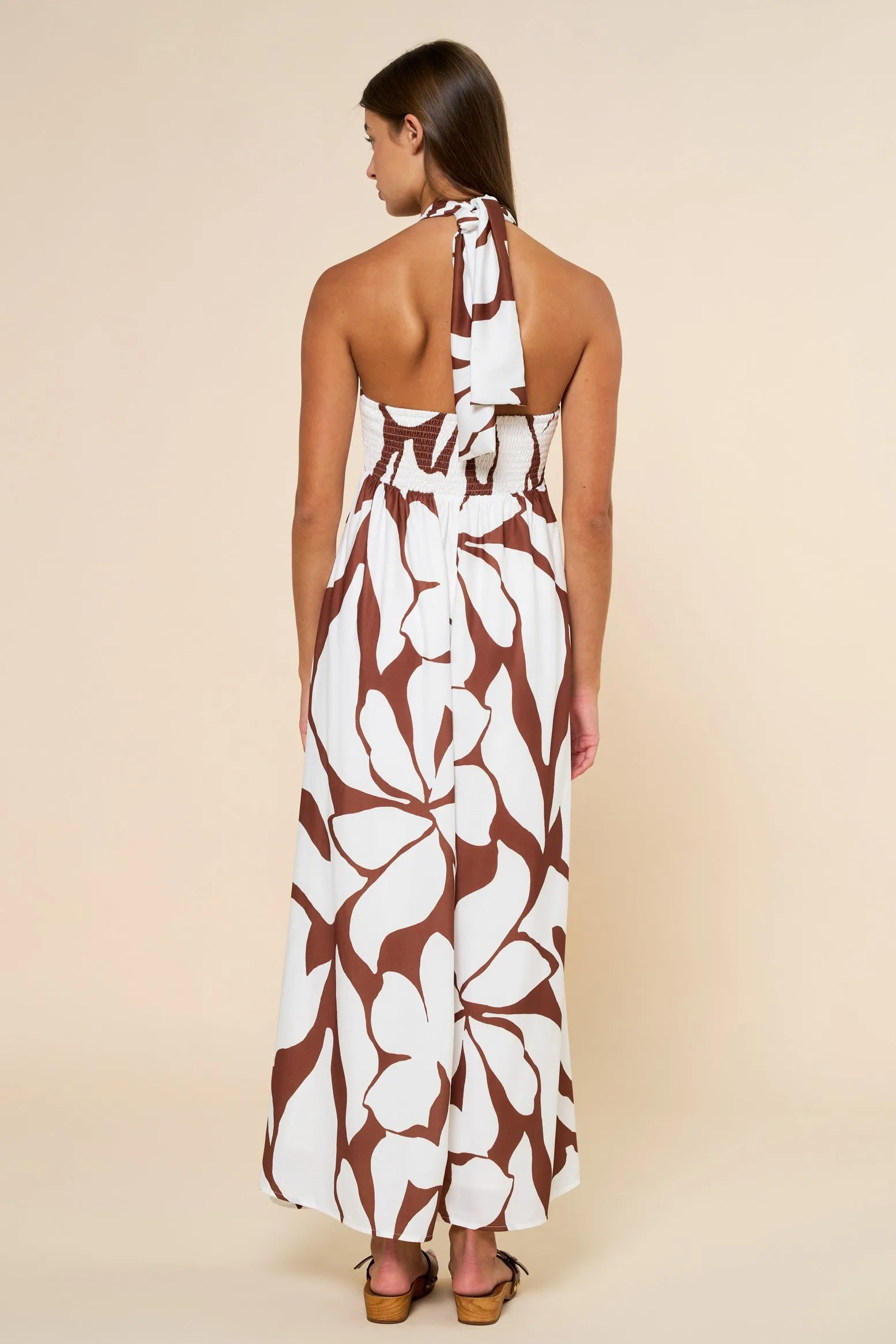 Brown Printed Halter Maxi Dress sold by Pinkblush product image thumbnail 4