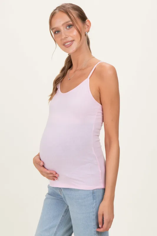 Pale Pink Basic Adjustable Strap Maternity Cami made by Active Basic