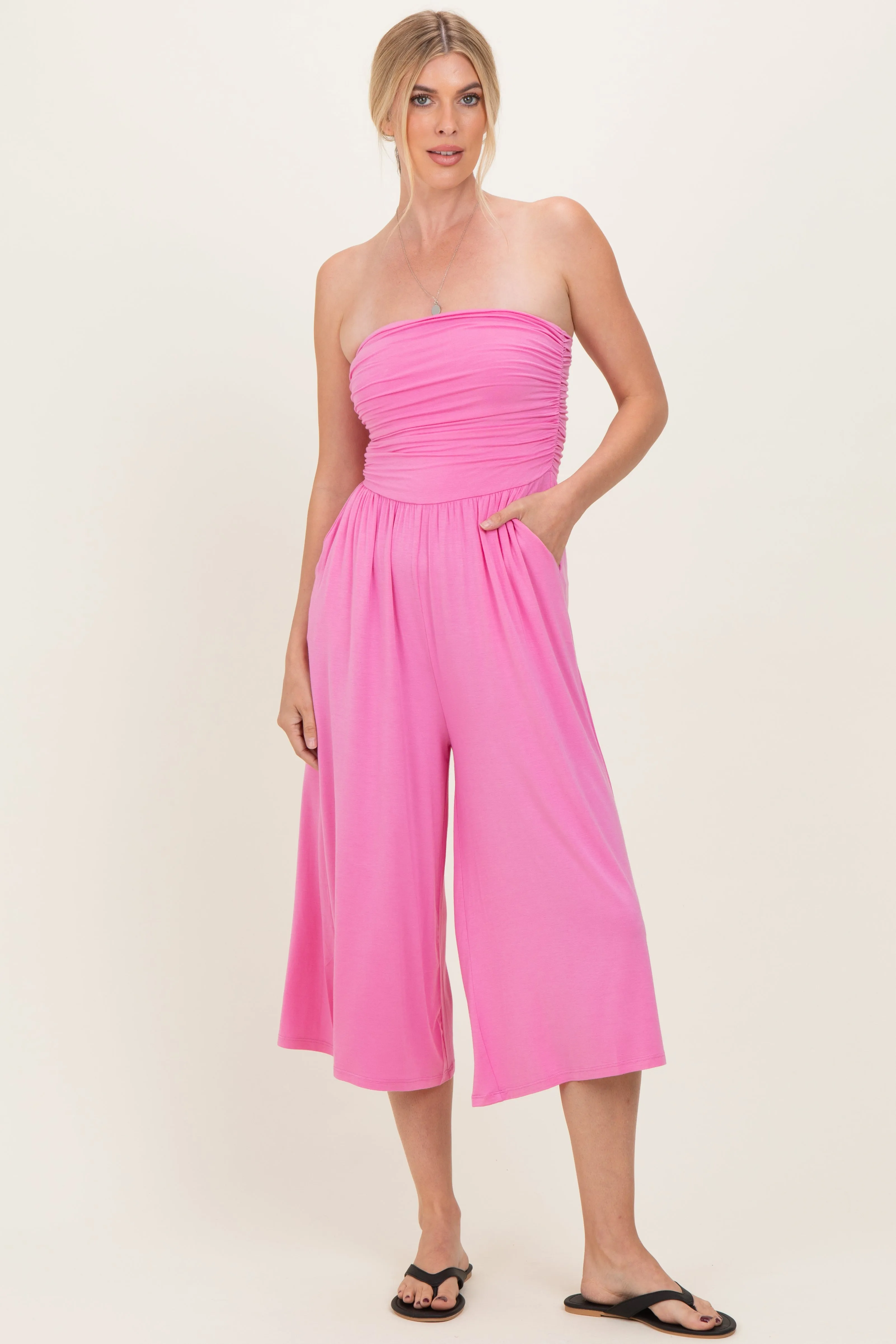 Pink Double Layered Strapless Tube Top Jumpsuit sold by Pinkblush