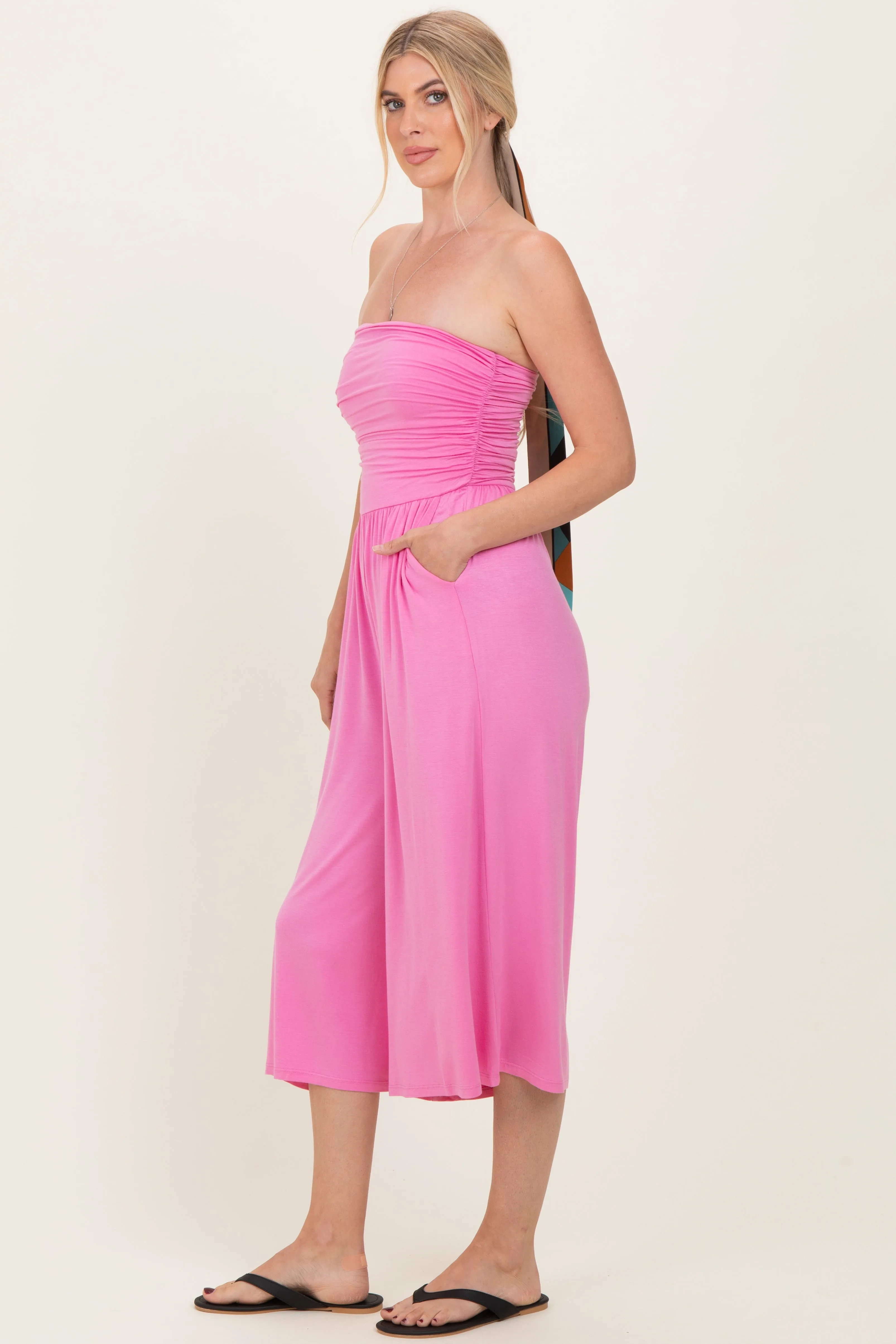 Pink Double Layered Strapless Tube Top Jumpsuit sold by Pinkblush product image thumbnail 2