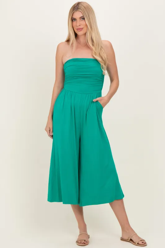 Kelly Green Double Layered Strapless Tube Top Jumpsuit sold by Pinkblush