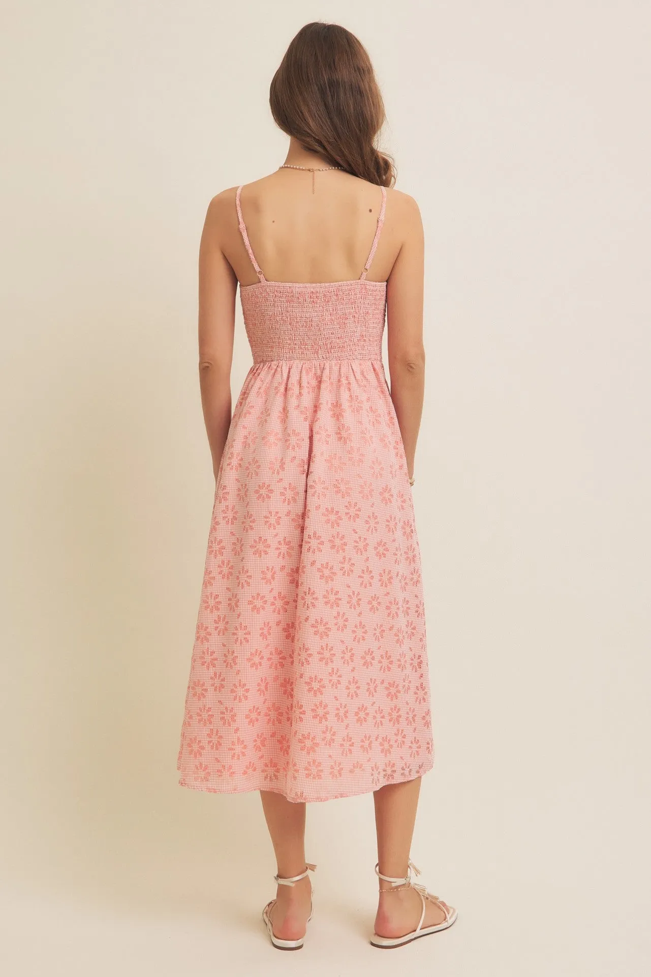 Strawberry Floral Gingham Midi Dress sold by Pinkblush product image thumbnail 4