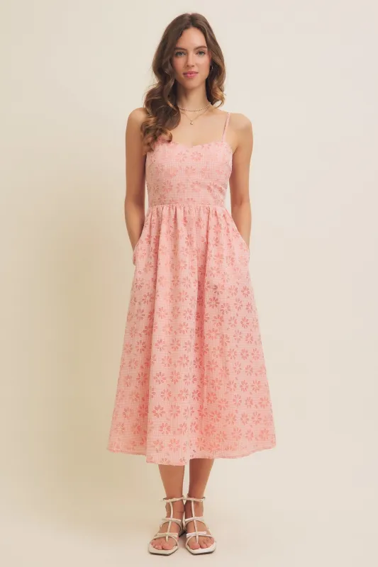 Strawberry Floral Gingham Midi Dress sold by Pinkblush