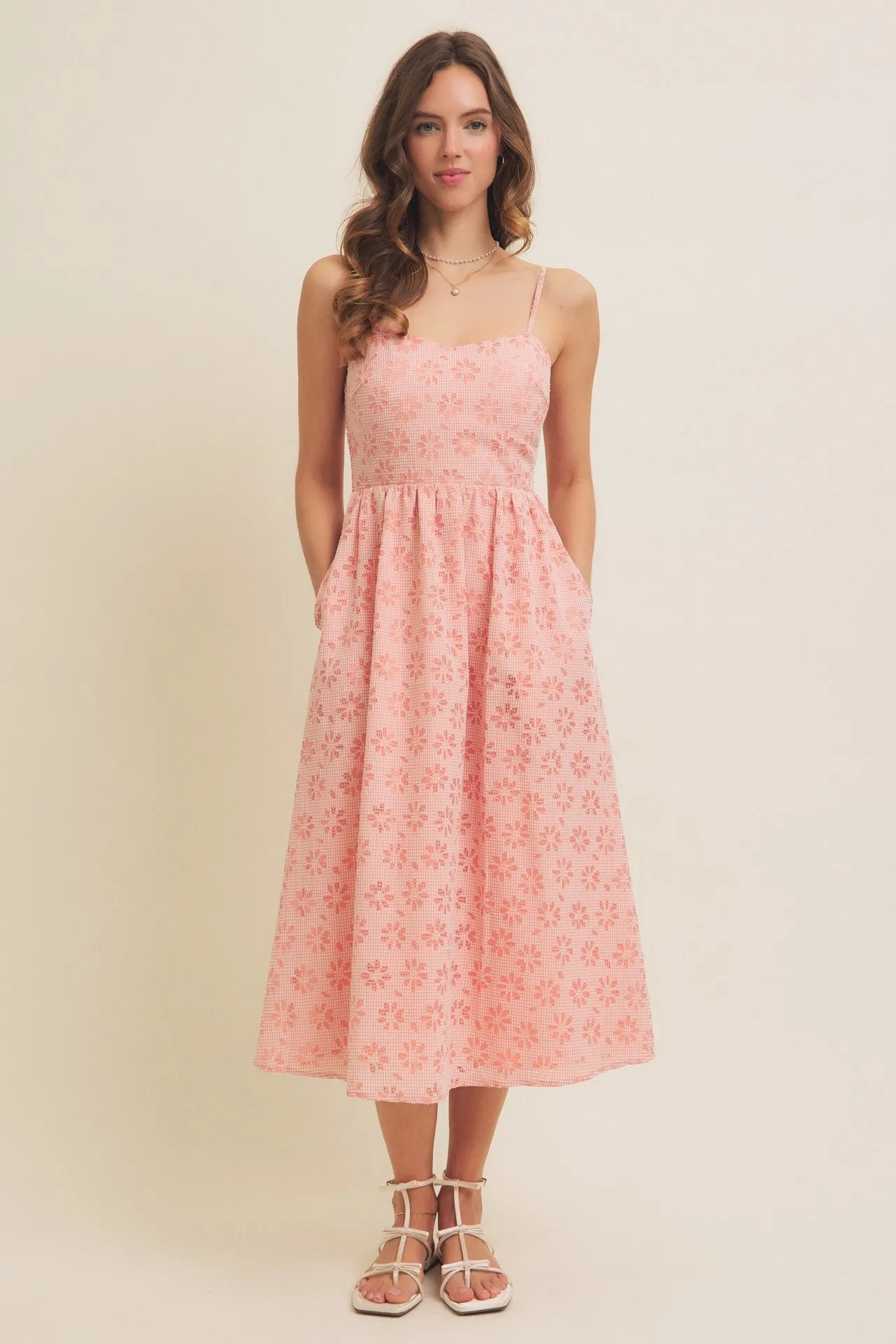 Strawberry Floral Gingham Midi Dress sold by Pinkblush