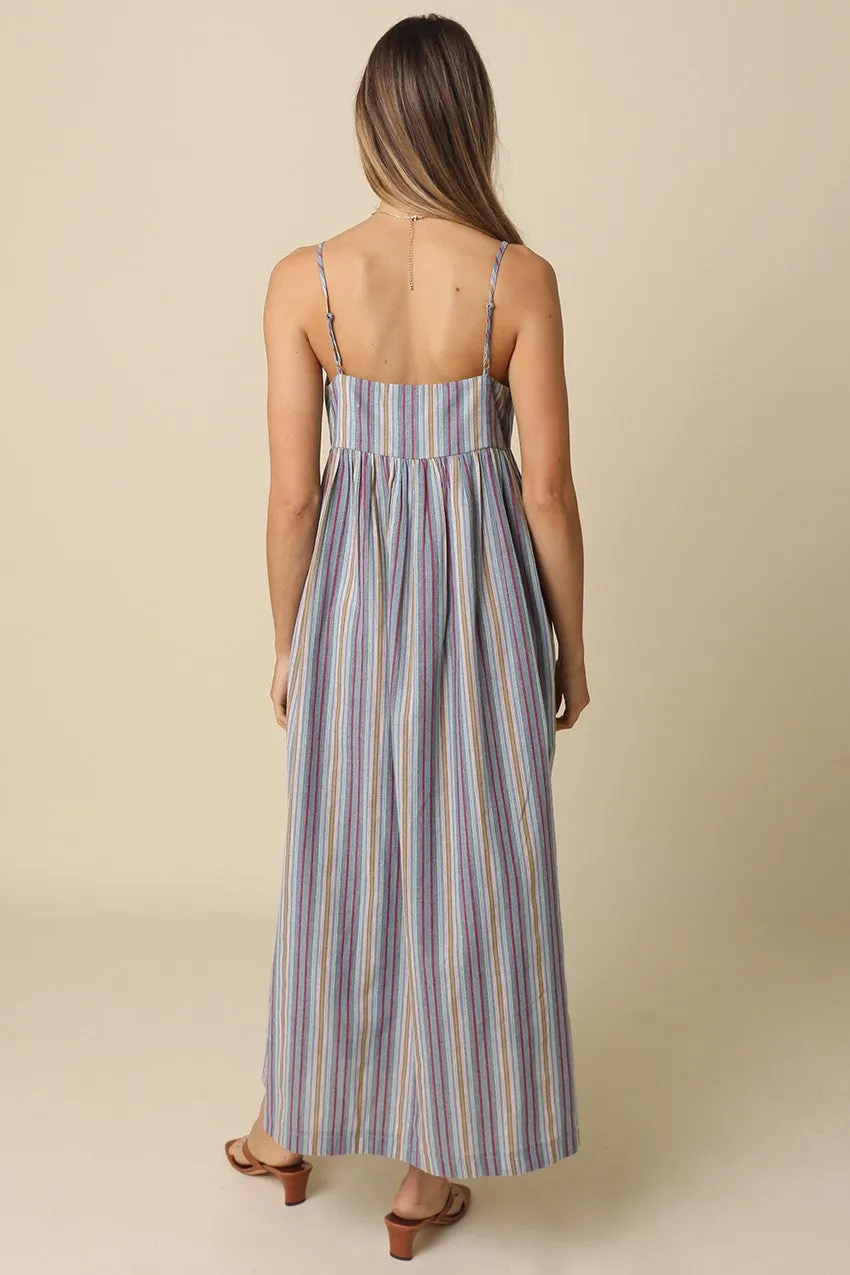 Multicolor Striped Sleeveless Maxi Dress sold by Pinkblush product image thumbnail 4