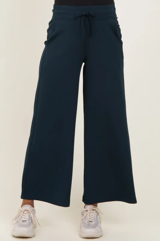 Navy Ankle Wide Leg Maternity Lounge Pants sold by Pinkblush