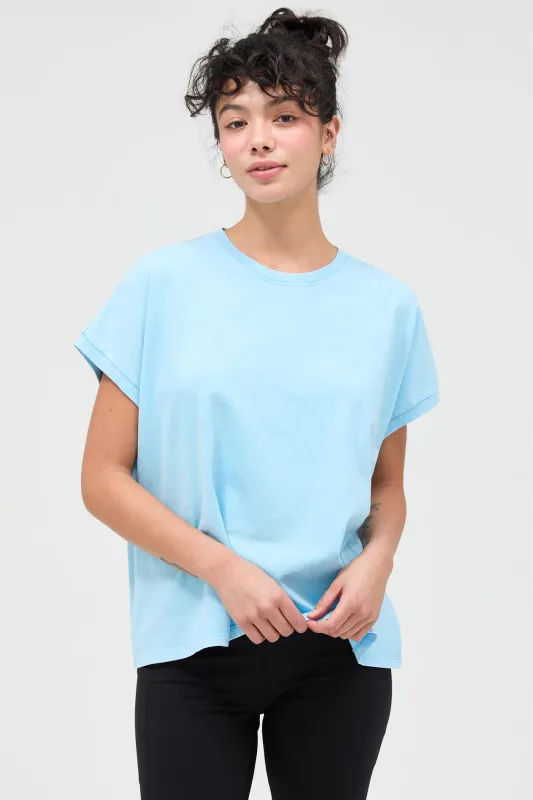 Light Blue Mineral Wash Boxy Fit T-Shirt made by HYFVE