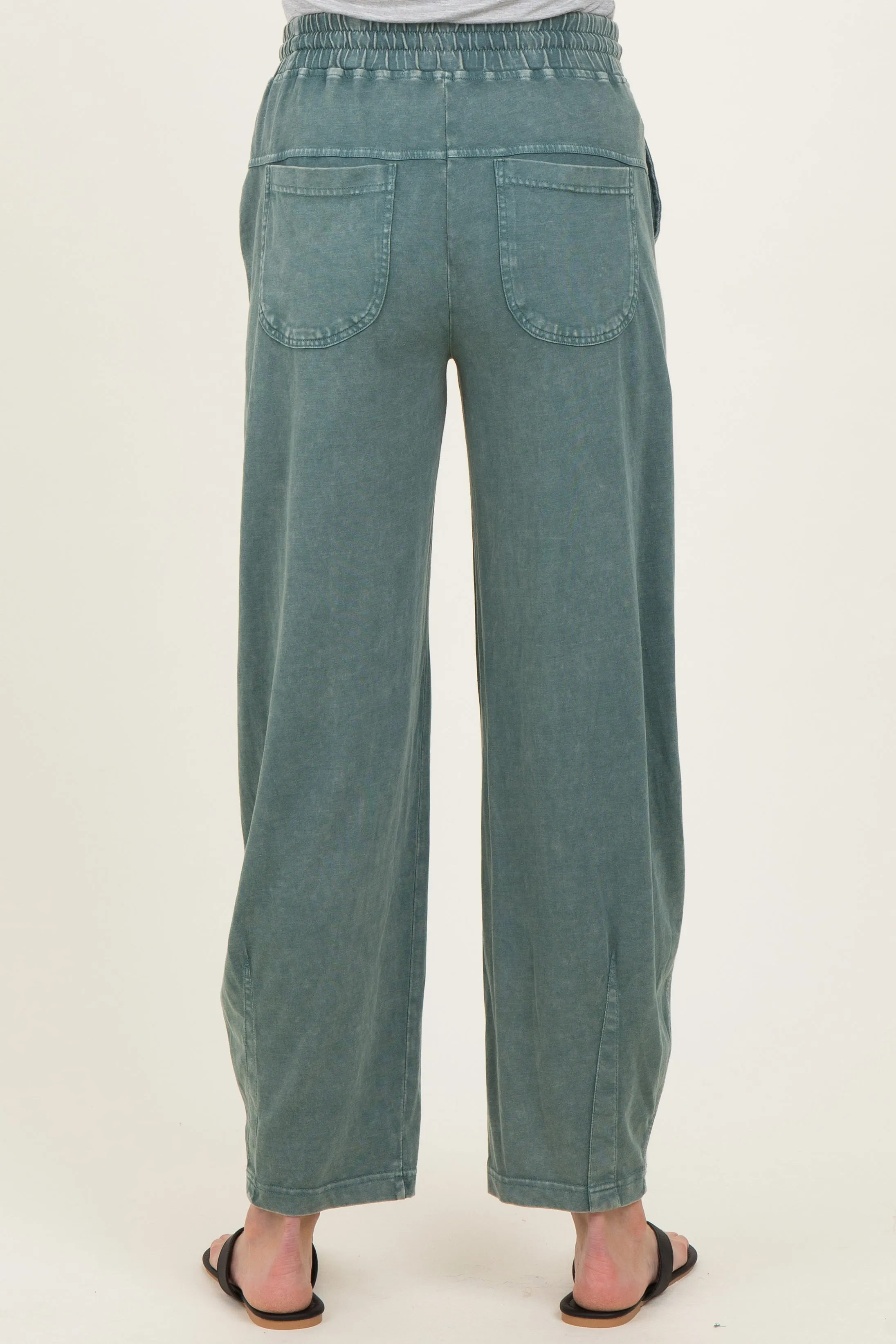 Teal Mineral Wash Barrel Leg Maternity Lounge Pants sold by Pinkblush product image thumbnail 5