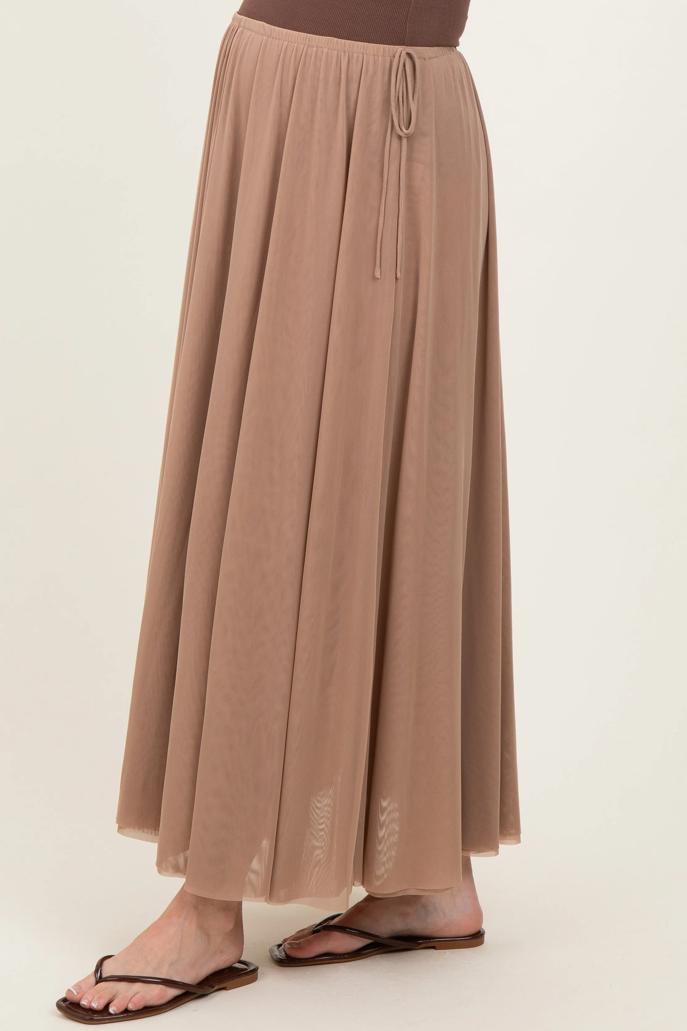 Oatmeal Mesh Maternity Maxi Skirt sold by Pinkblush product image thumbnail 3