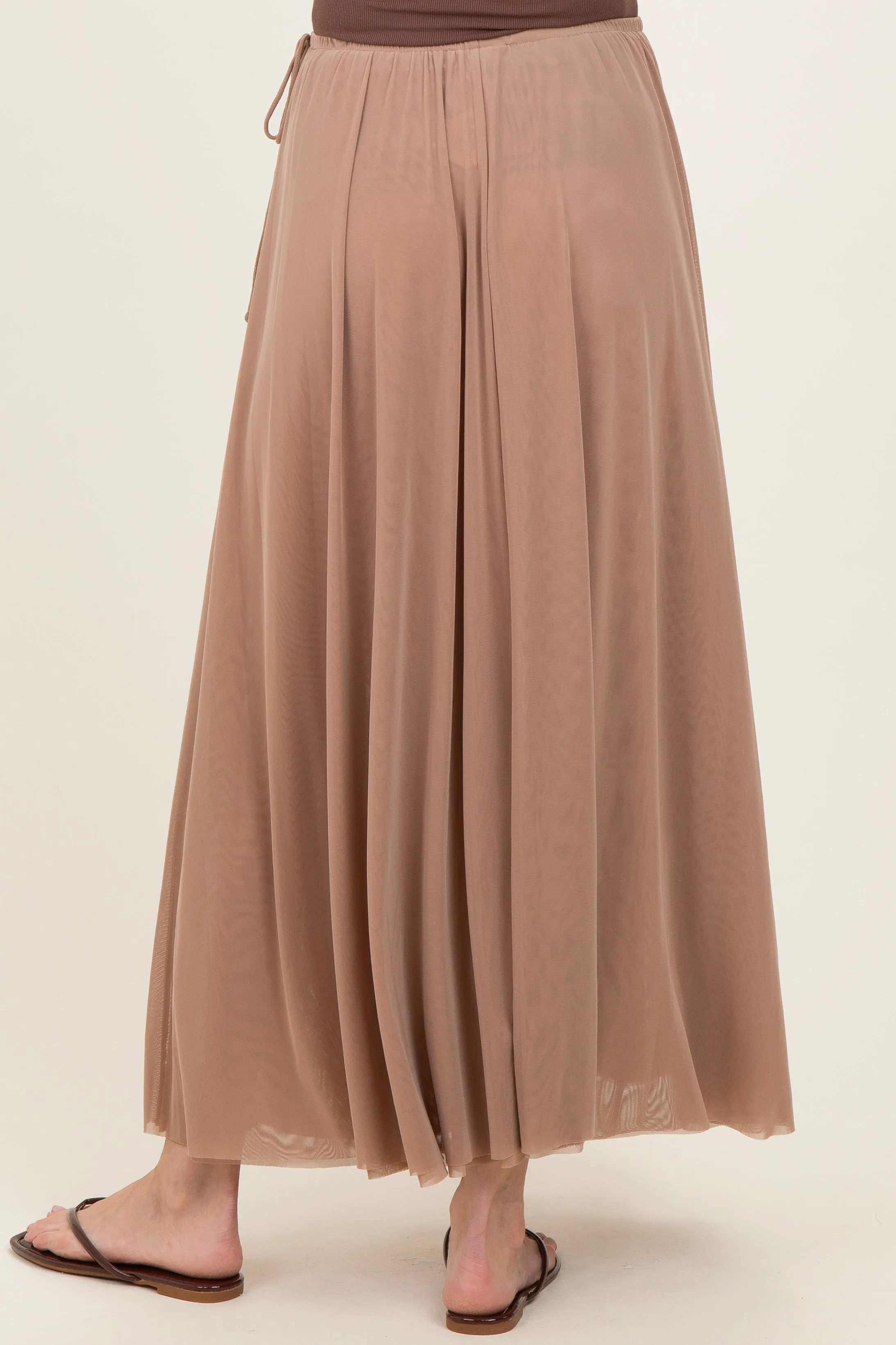 Oatmeal Mesh Maternity Maxi Skirt sold by Pinkblush product image thumbnail 4