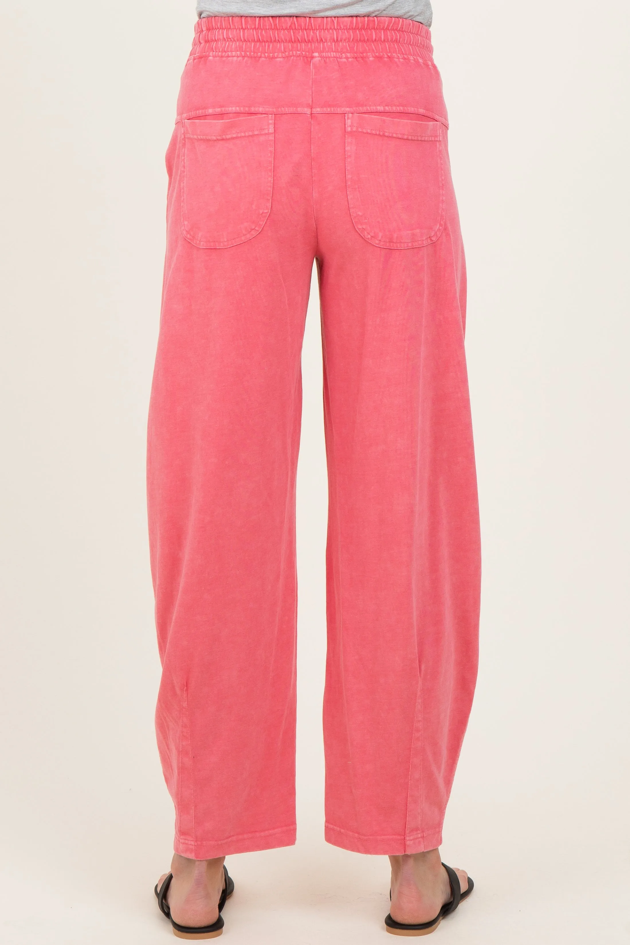 Strawberry Mineral Wash Barrel Leg Maternity Lounge Pants sold by Pinkblush product image thumbnail 4