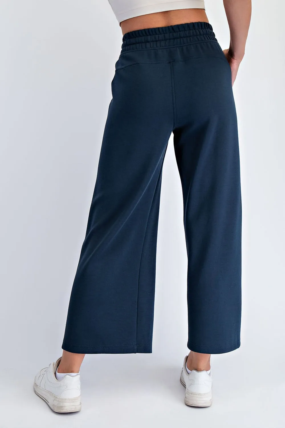 Navy Ankle Wide Leg Lounge Pants sold by Pinkblush product image thumbnail 3