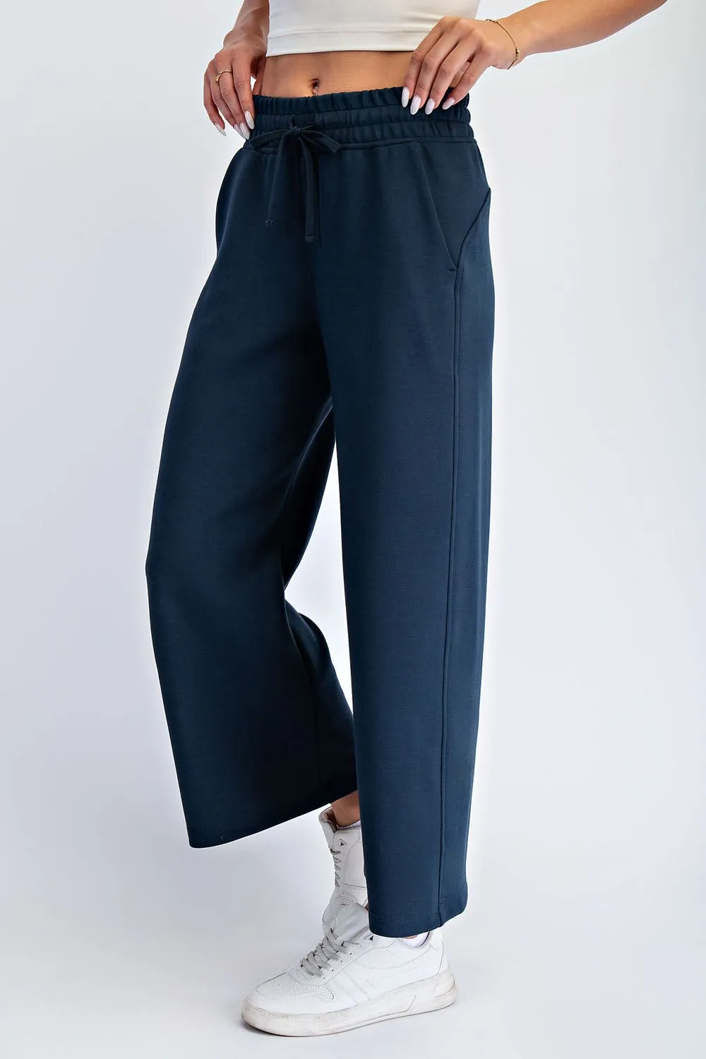 Navy Ankle Wide Leg Lounge Pants sold by Pinkblush product image thumbnail 2