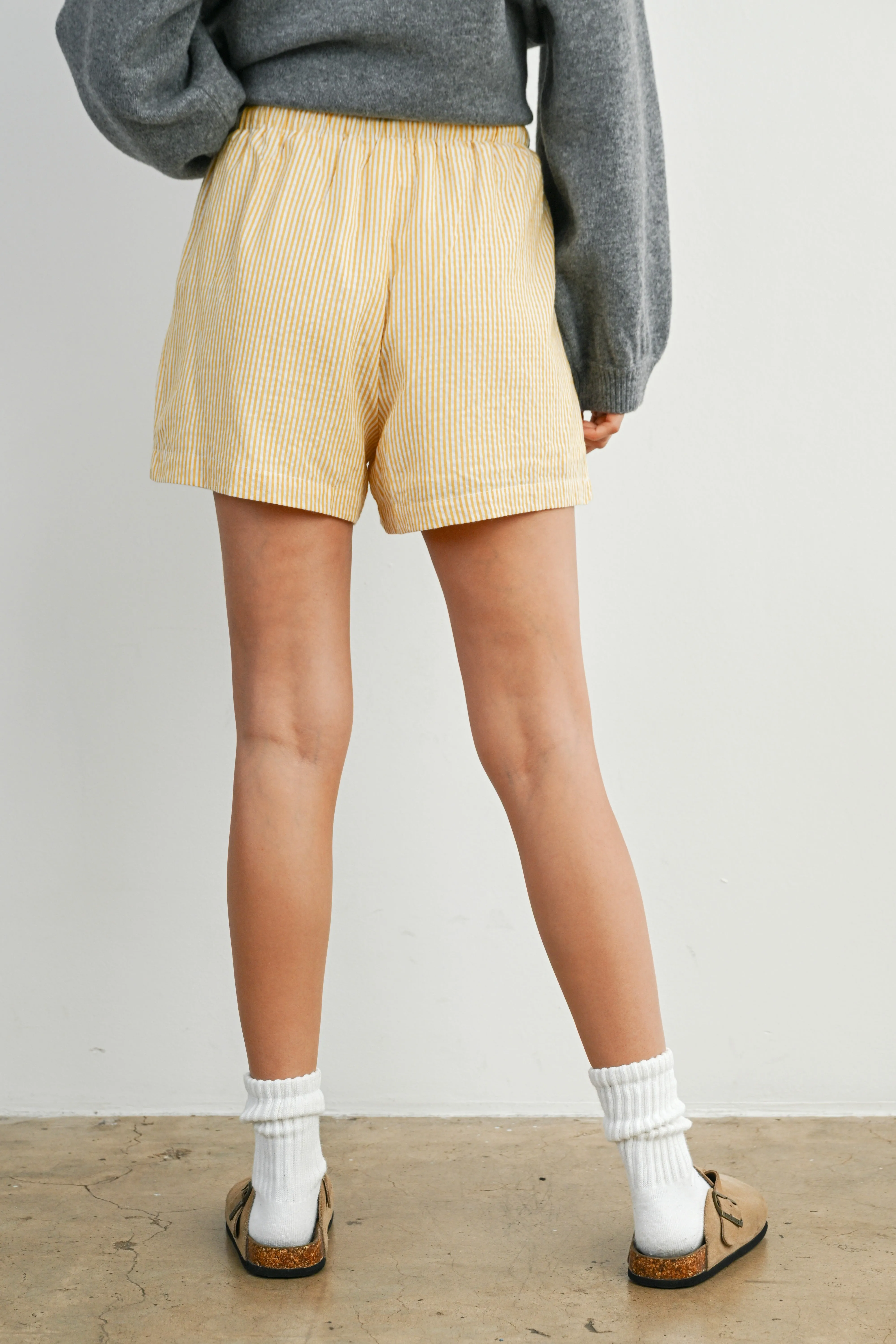Yellow Striped Drawstring Shorts sold by Pinkblush product image thumbnail 5