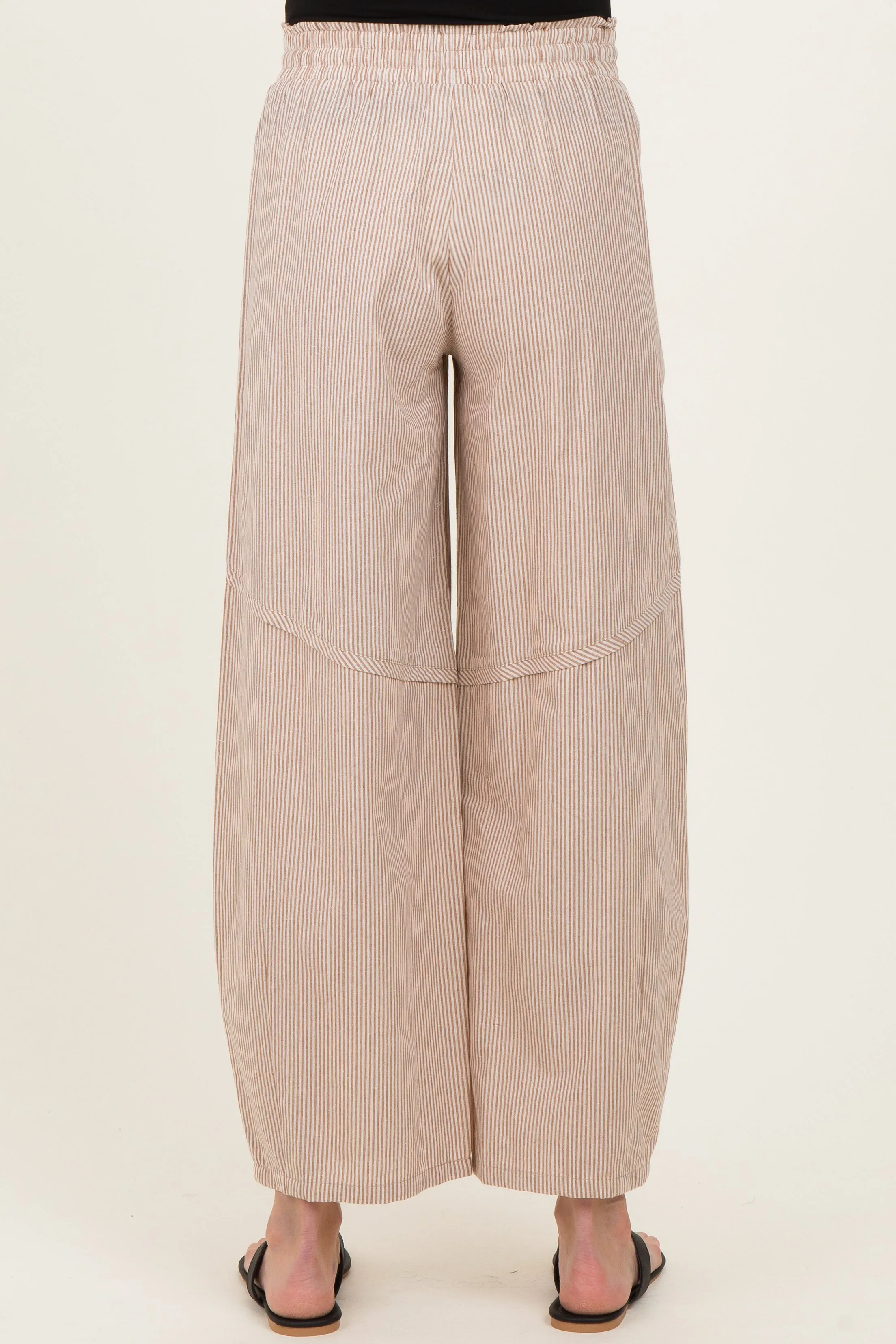 Camel Striped Cotton Barrel Leg Maternity Pants sold by Pinkblush product image thumbnail 4