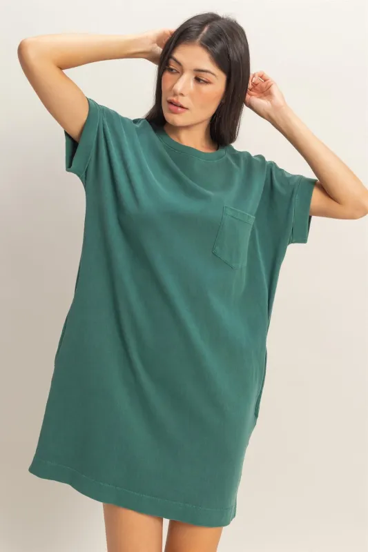 Forest Green T-Shirt Mini Dress made by HYFVE