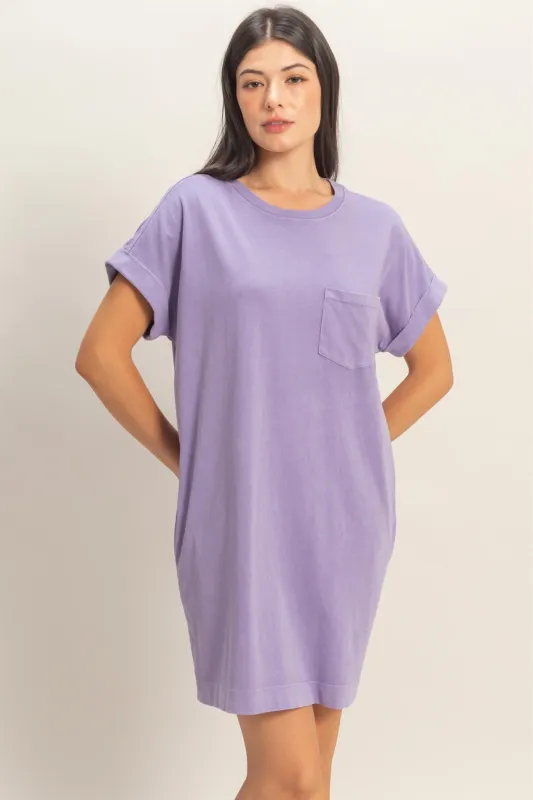 Dusty Purple T-Shirt Mini Dress sold by Pinkblush