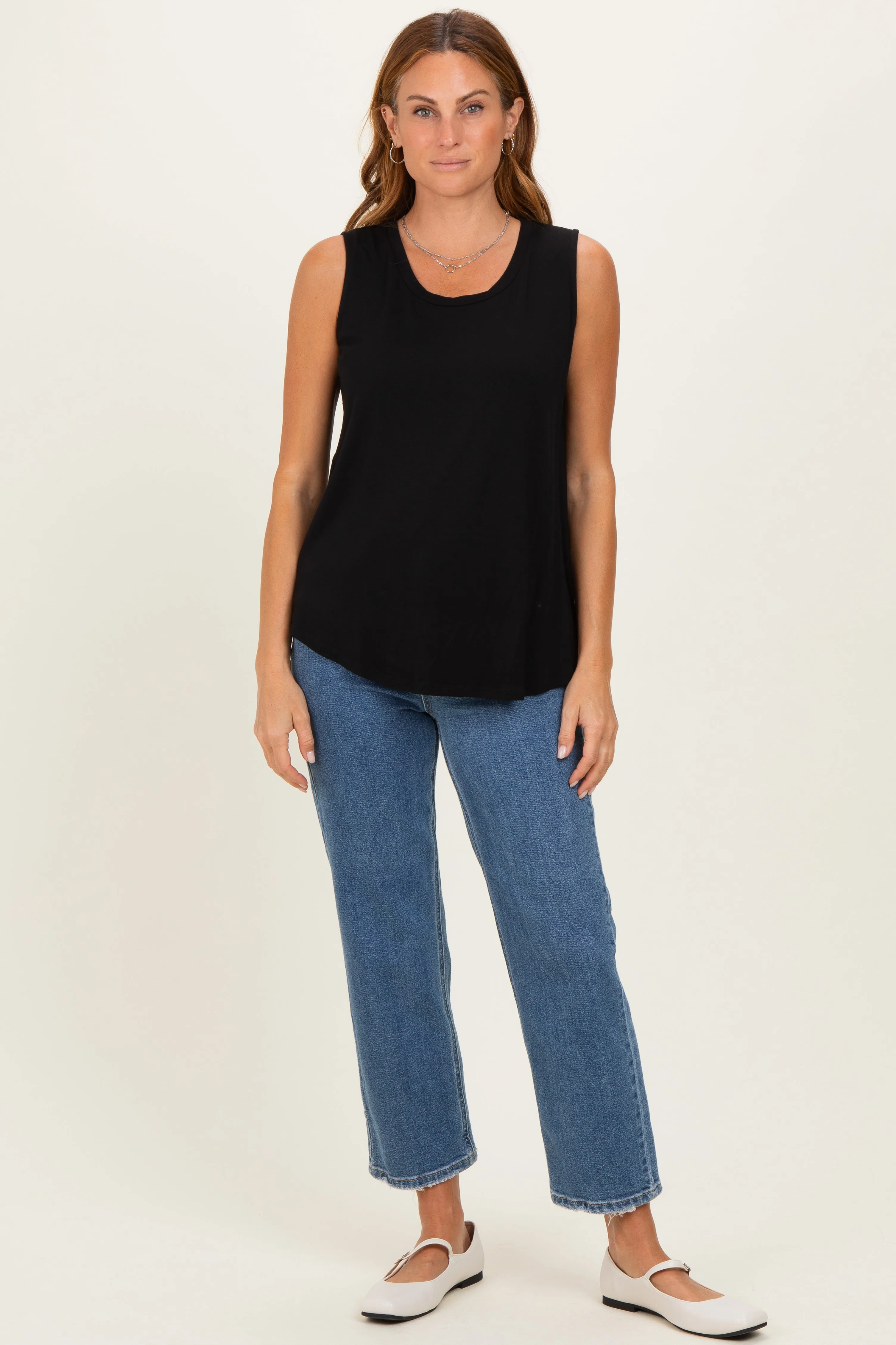 Black Double Layer Nursing Tank Top sold by Pinkblush product image thumbnail 2