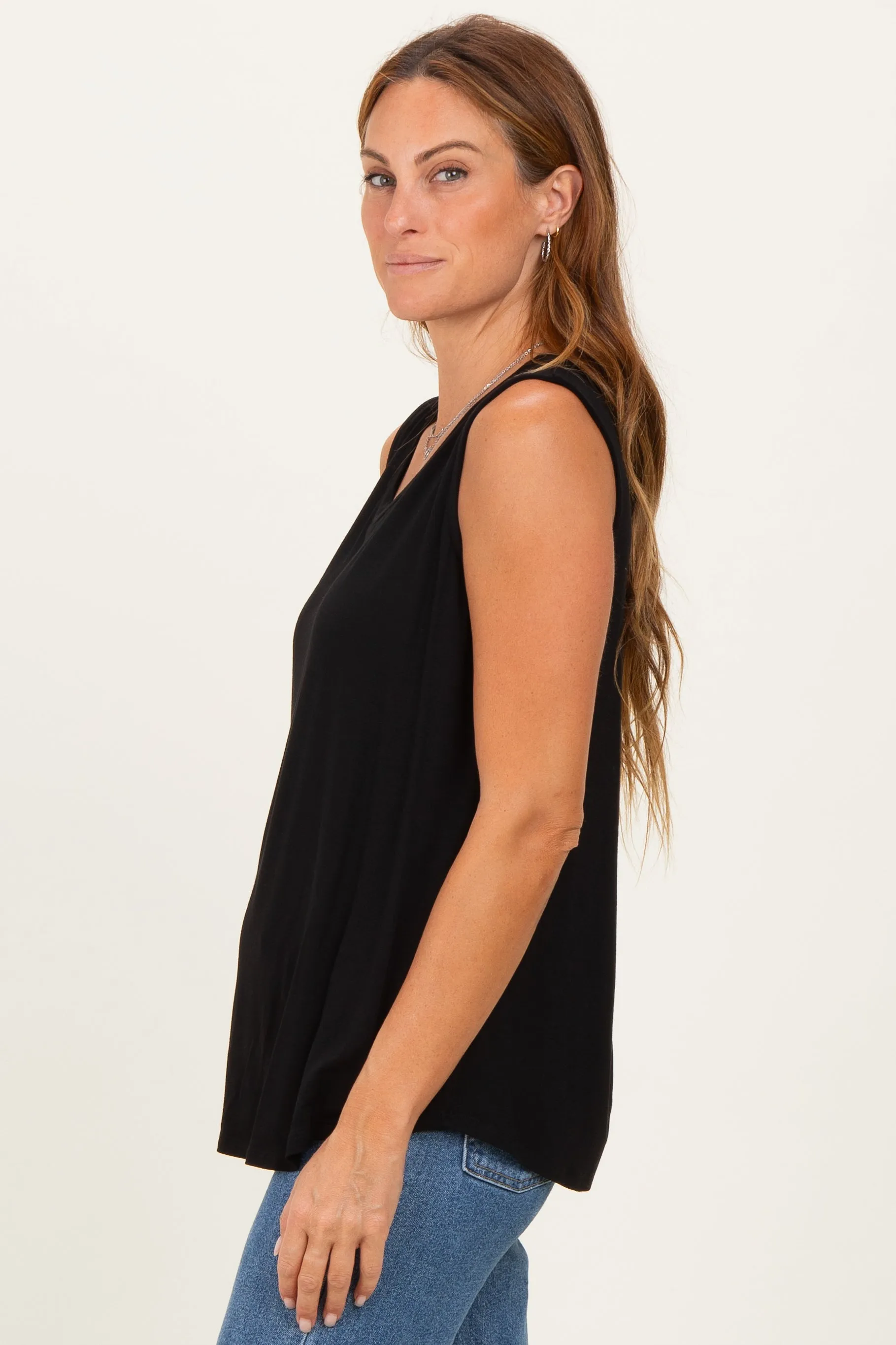 Black Double Layer Nursing Tank Top sold by Pinkblush product image thumbnail 3