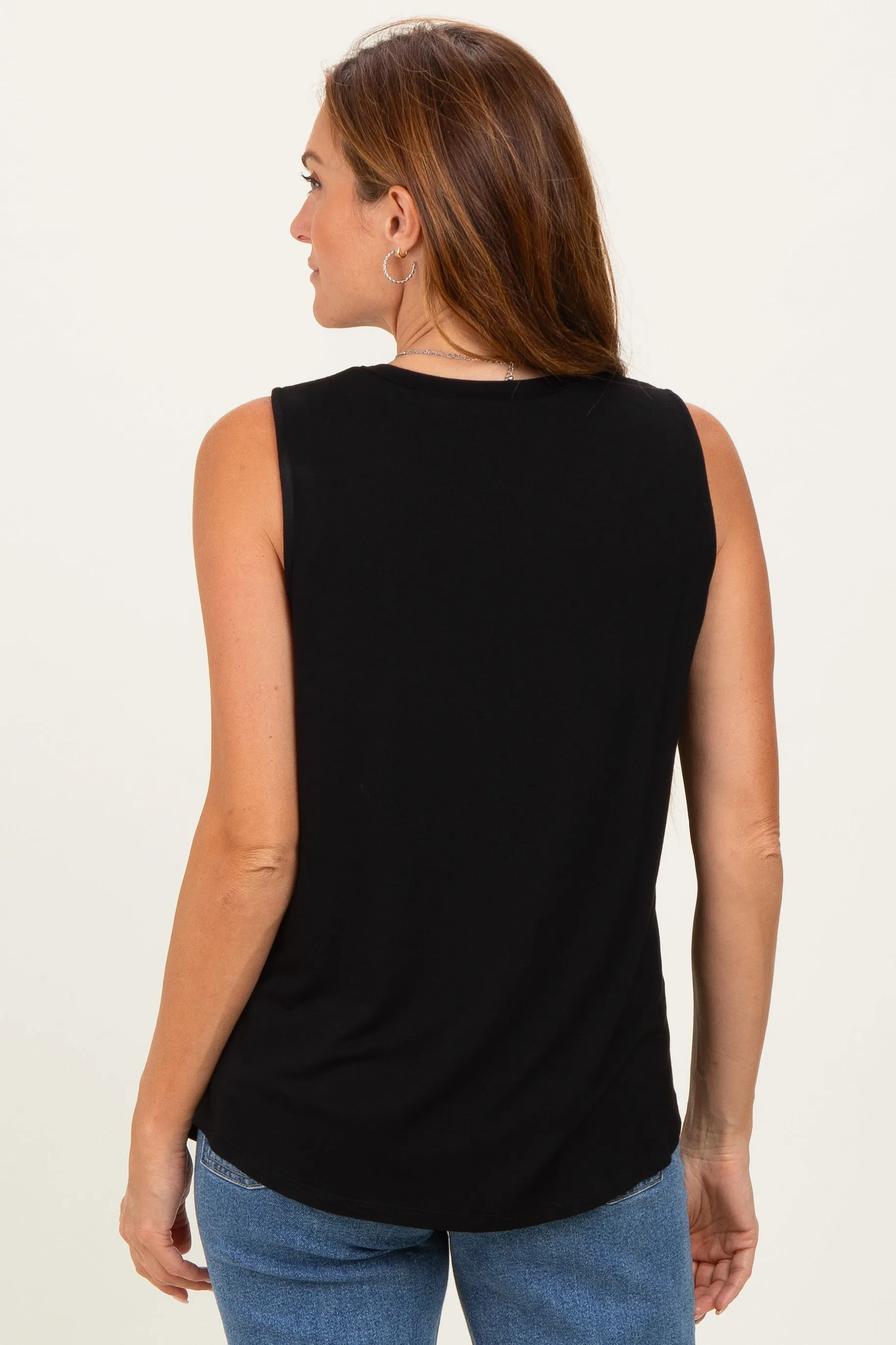 Black Double Layer Nursing Tank Top sold by Pinkblush product image thumbnail 4